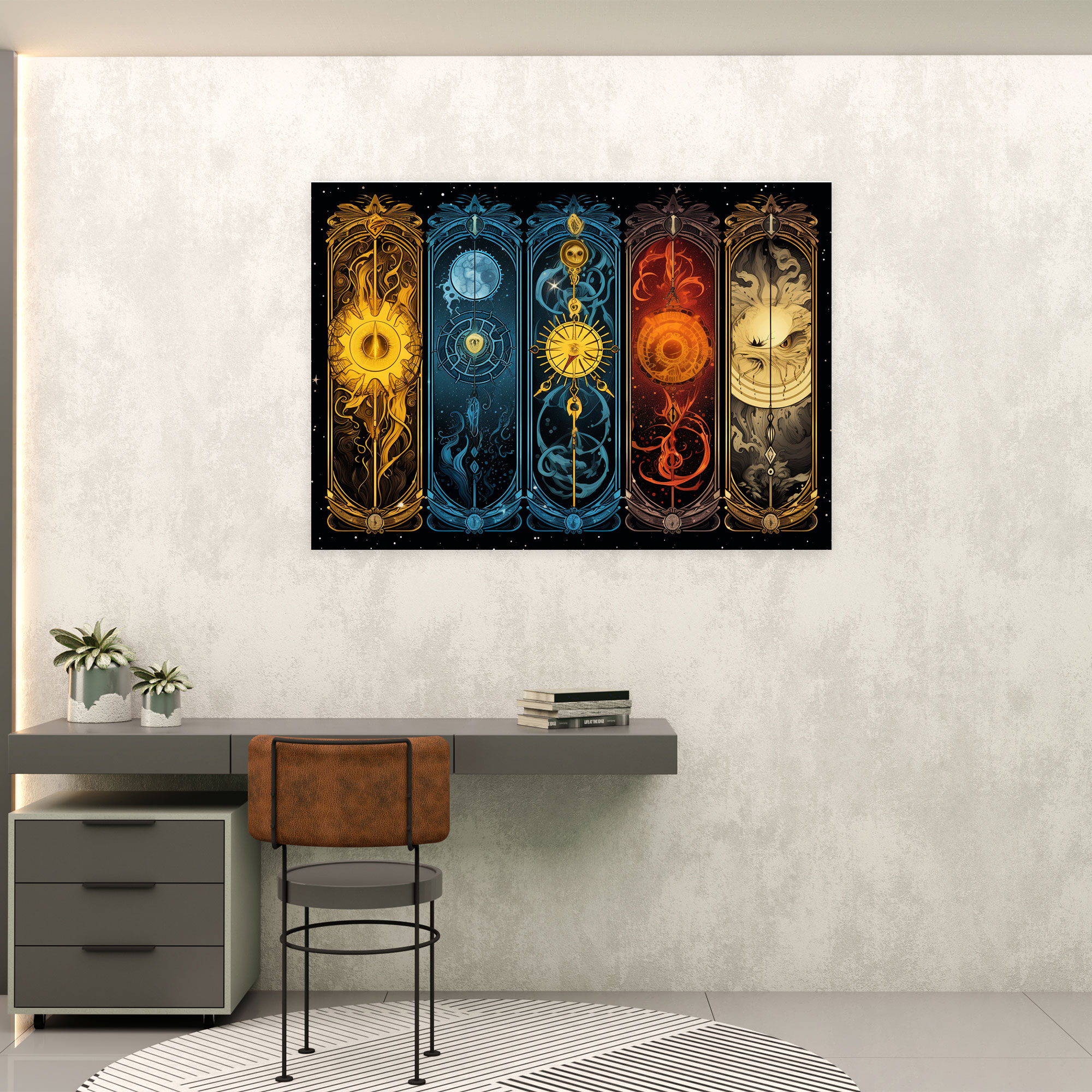 Esotericism Tarot Card Canvas Print - Illuminati, Home Decoration, Canvas Print, Intricate Patterns