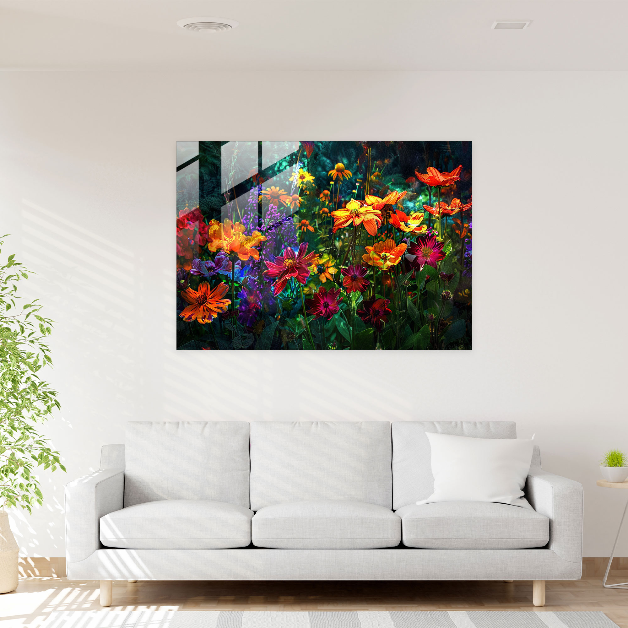 Impressionism Blooming Garden Glass Wall Art - Impressionism, Glass Art, Home Decoration, Modern Art