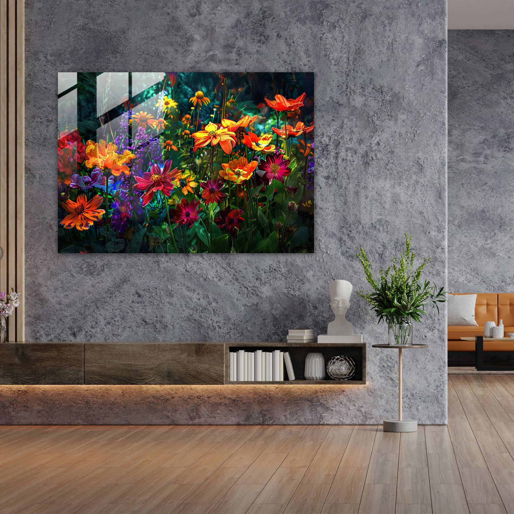 Impressionism Blooming Garden Glass Wall Art - Impressionism, Glass Art, Home Decoration, Modern Art