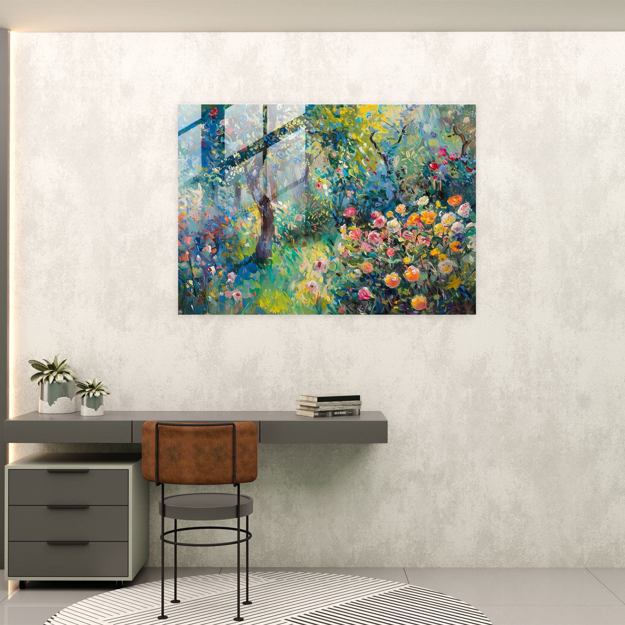 Impressionism Impressionist Garden Glass Wall Decoration - Impressionism, Home Decoration, Impressionism, Modern Art