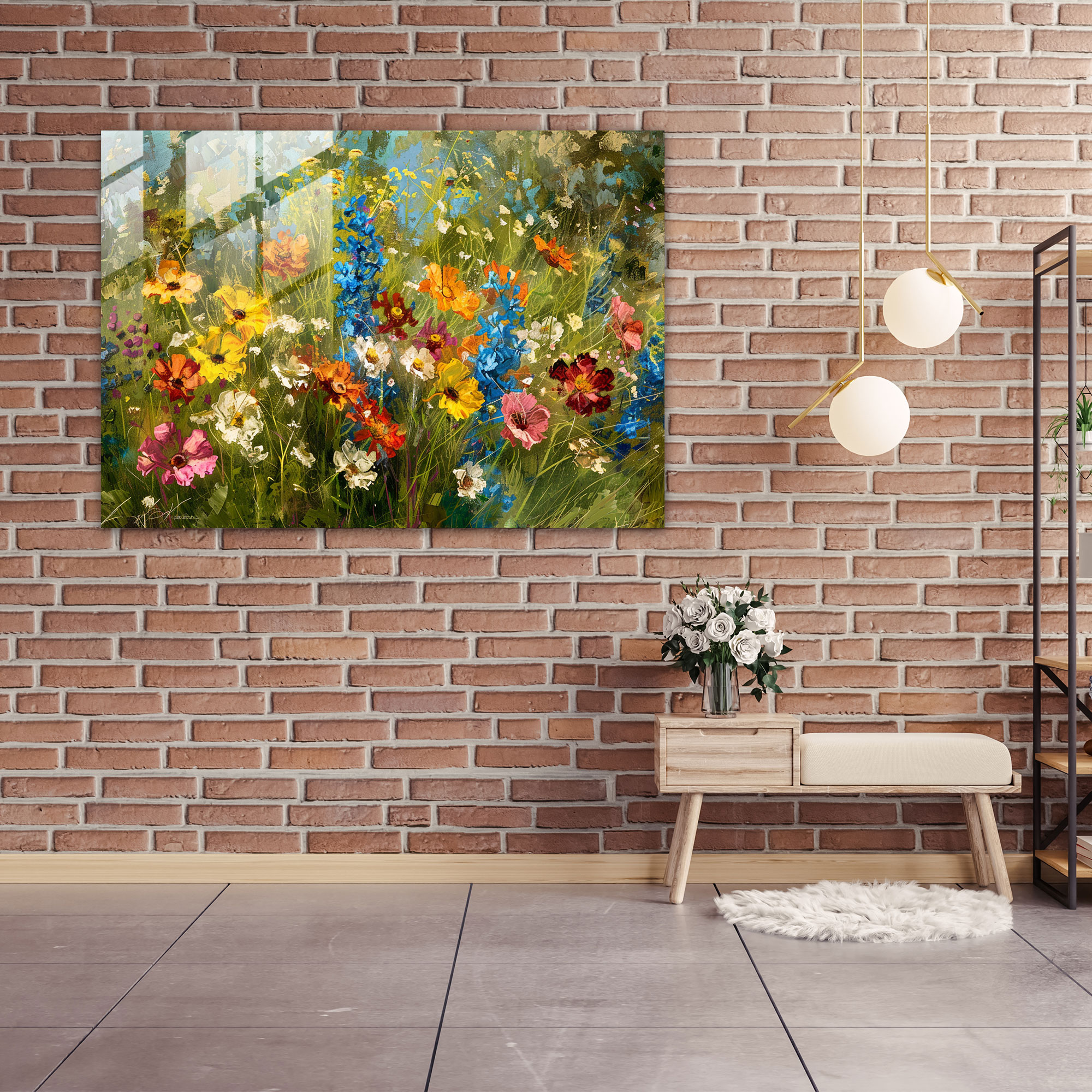 Impressionism Wildflowers Glass Print - Impressionism, Glass Print, Nature, Glass Wall Art