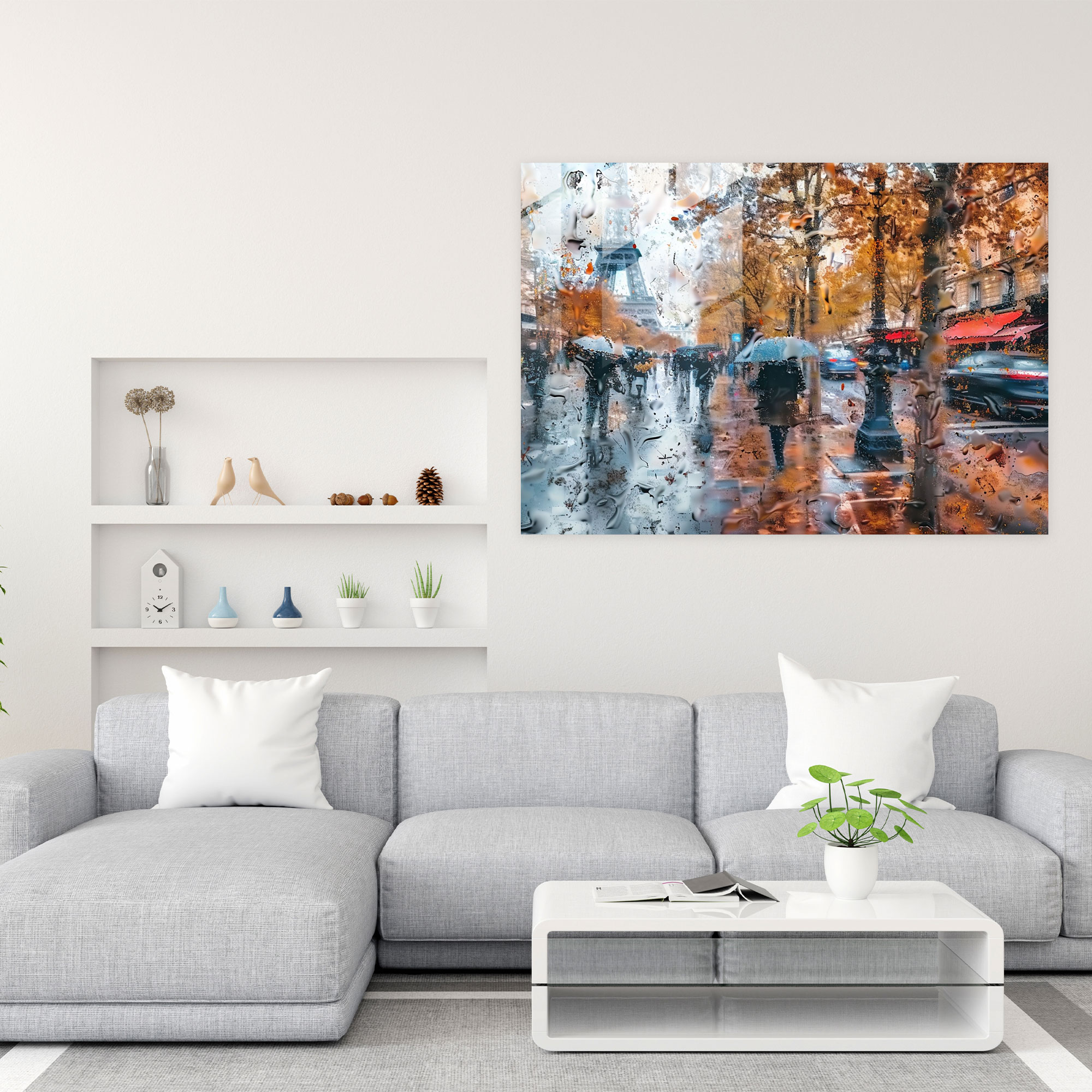 Impressionism Parisian Street Glass Wall Art - Impressionism, Street Scene, Impressionism, Home Decoration