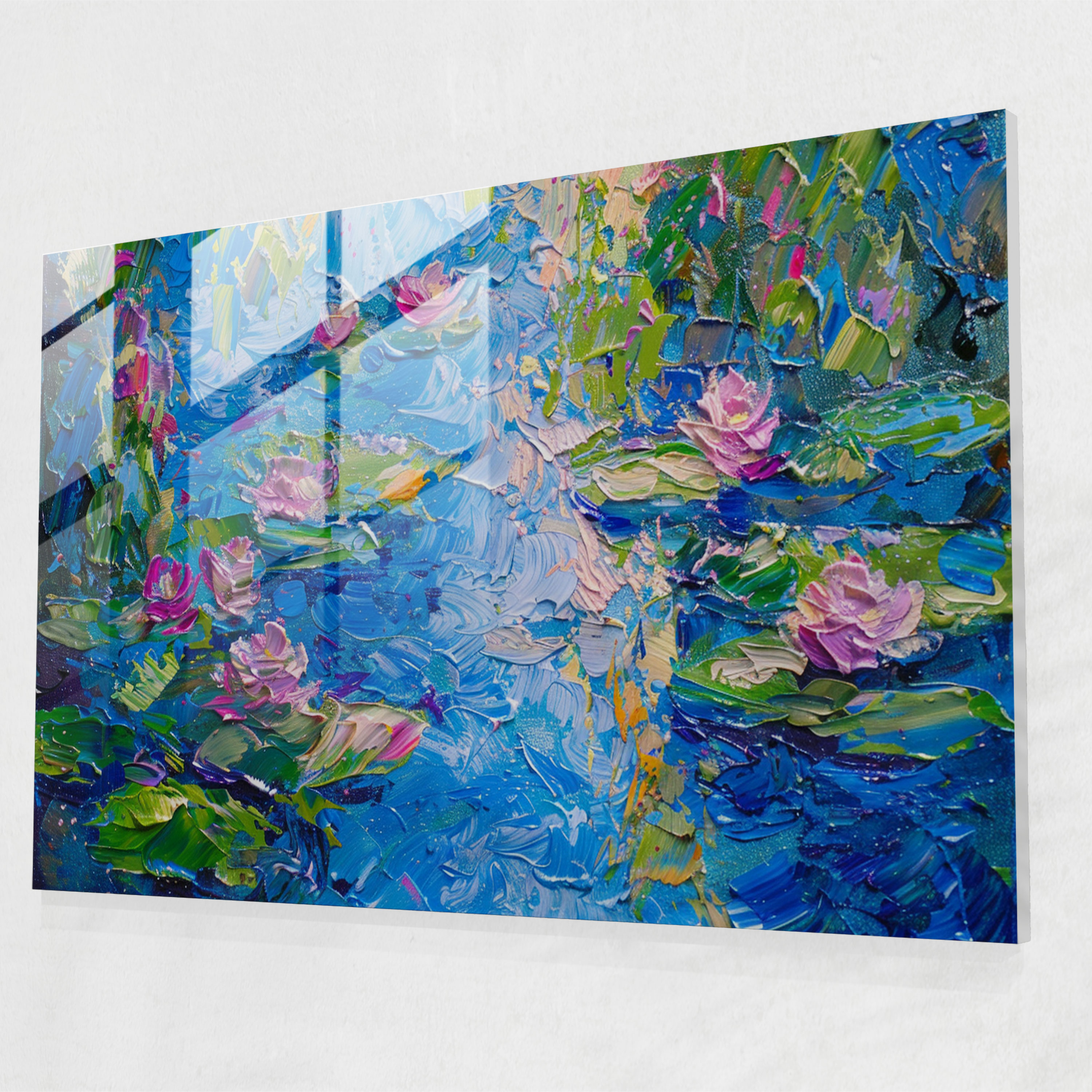 Impressionism Water Lilies Wall Decoration - Impressionism, Impressionism, Glass Print, Pond