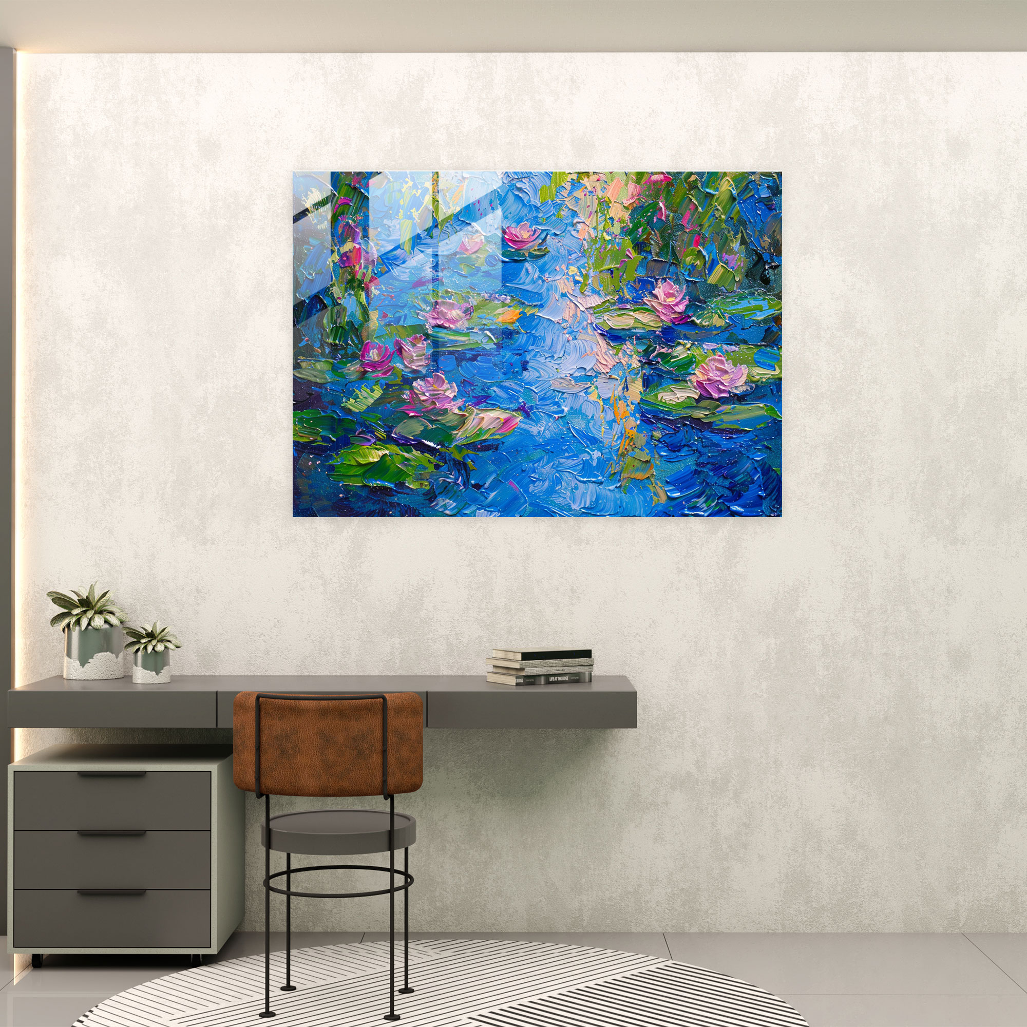 Impressionism Water Lilies Wall Decoration - Impressionism, Impressionism, Glass Print, Pond