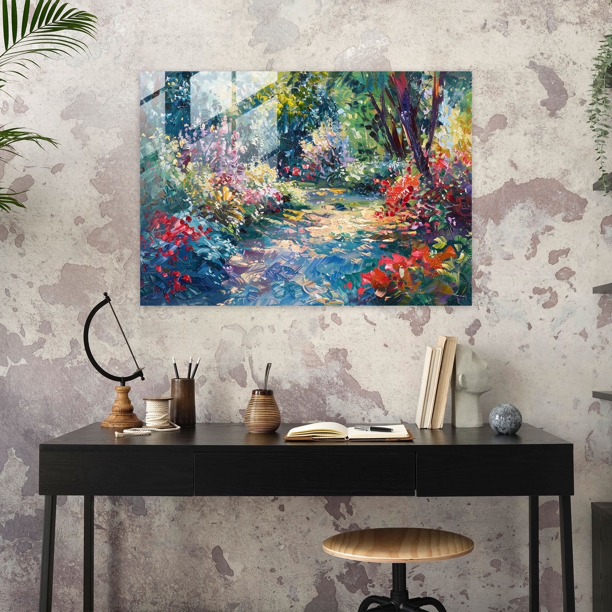 Impressionism Sun-Dappled Garden Home Decoration - Impressionism, Glass Print, Impressionism, Sun-Dappled