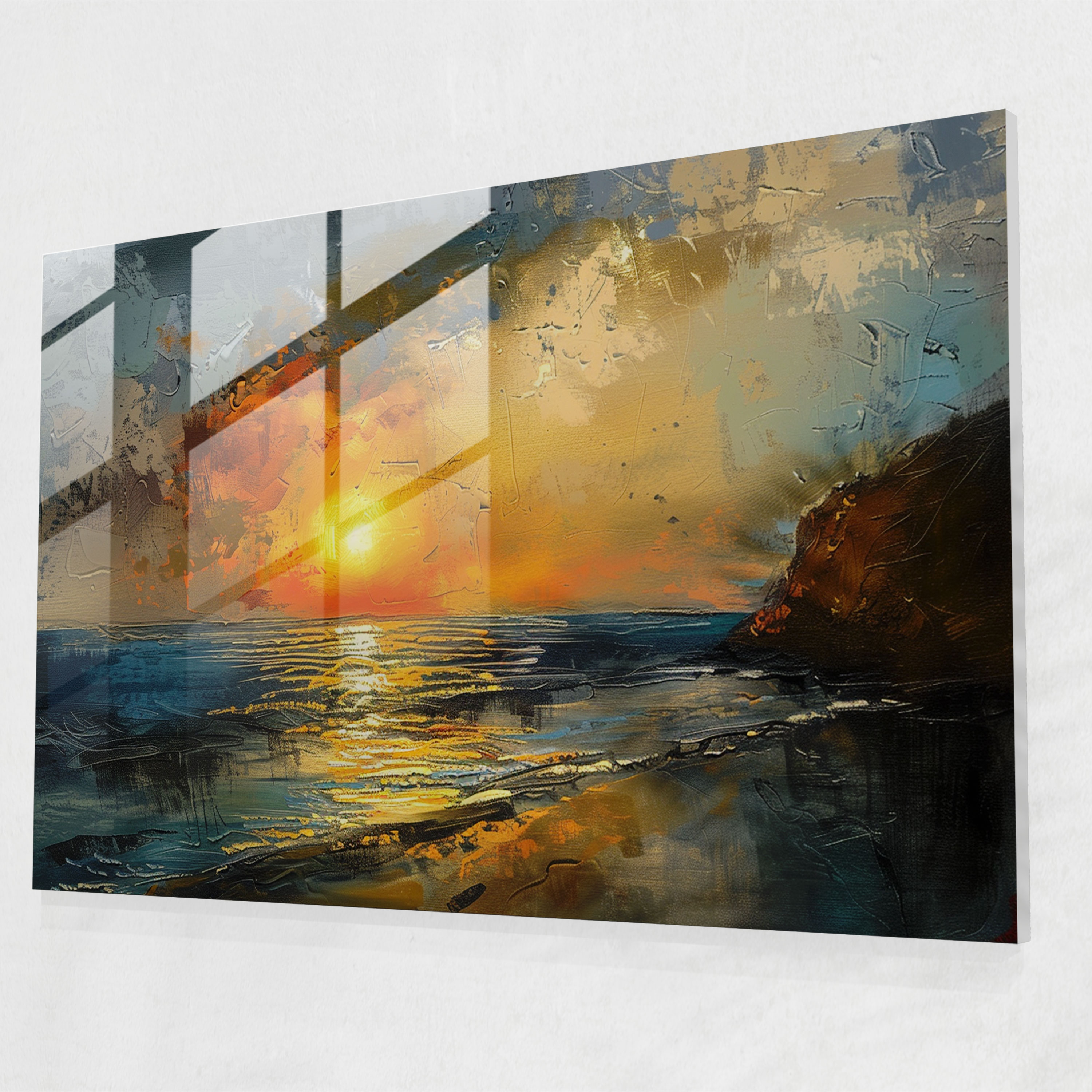 Impressionism Coastal Sunset Modern Art - Impressionism, Scene, Coastal Sunset, Home Decoration
