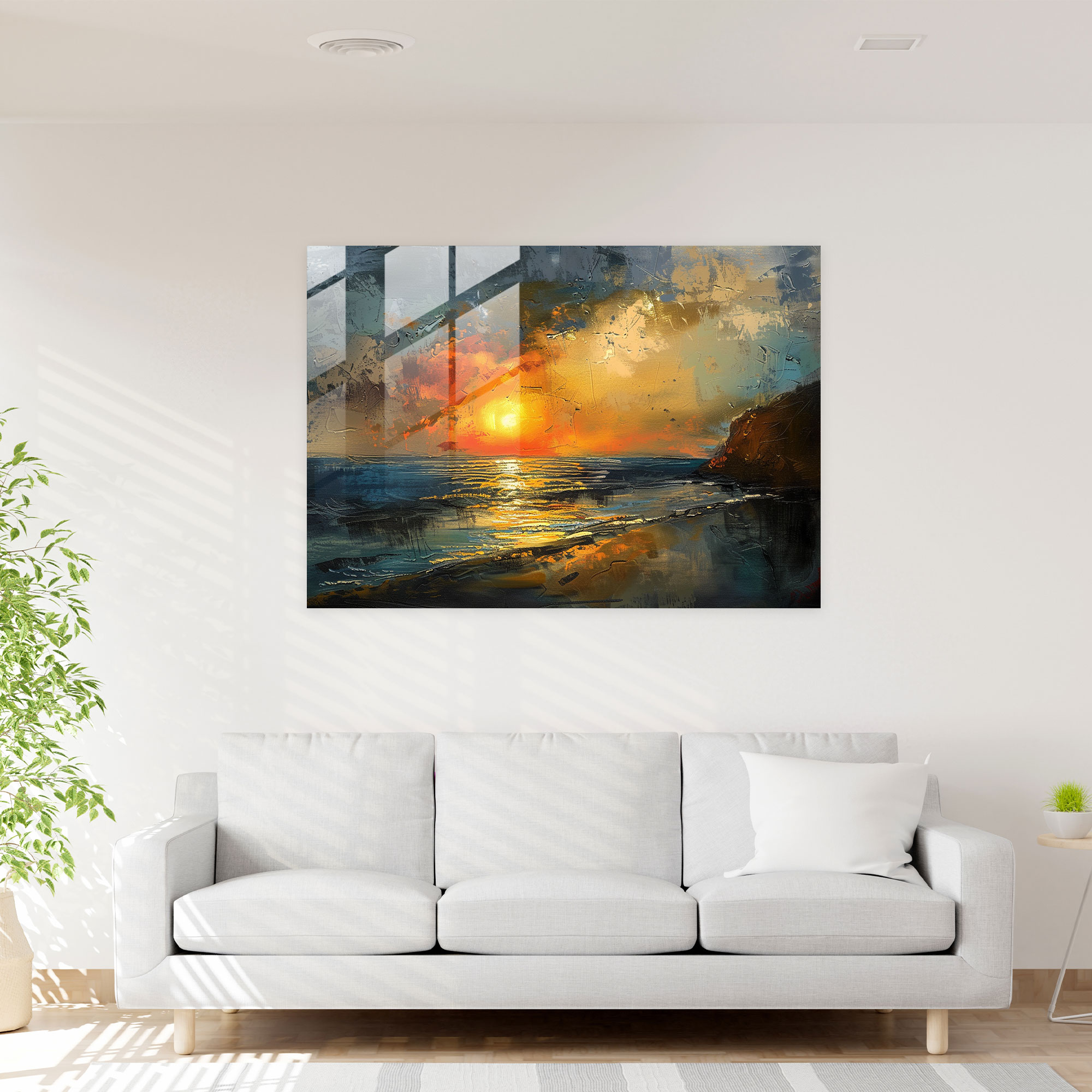 Impressionism Coastal Sunset Modern Art - Impressionism, Scene, Coastal Sunset, Home Decoration