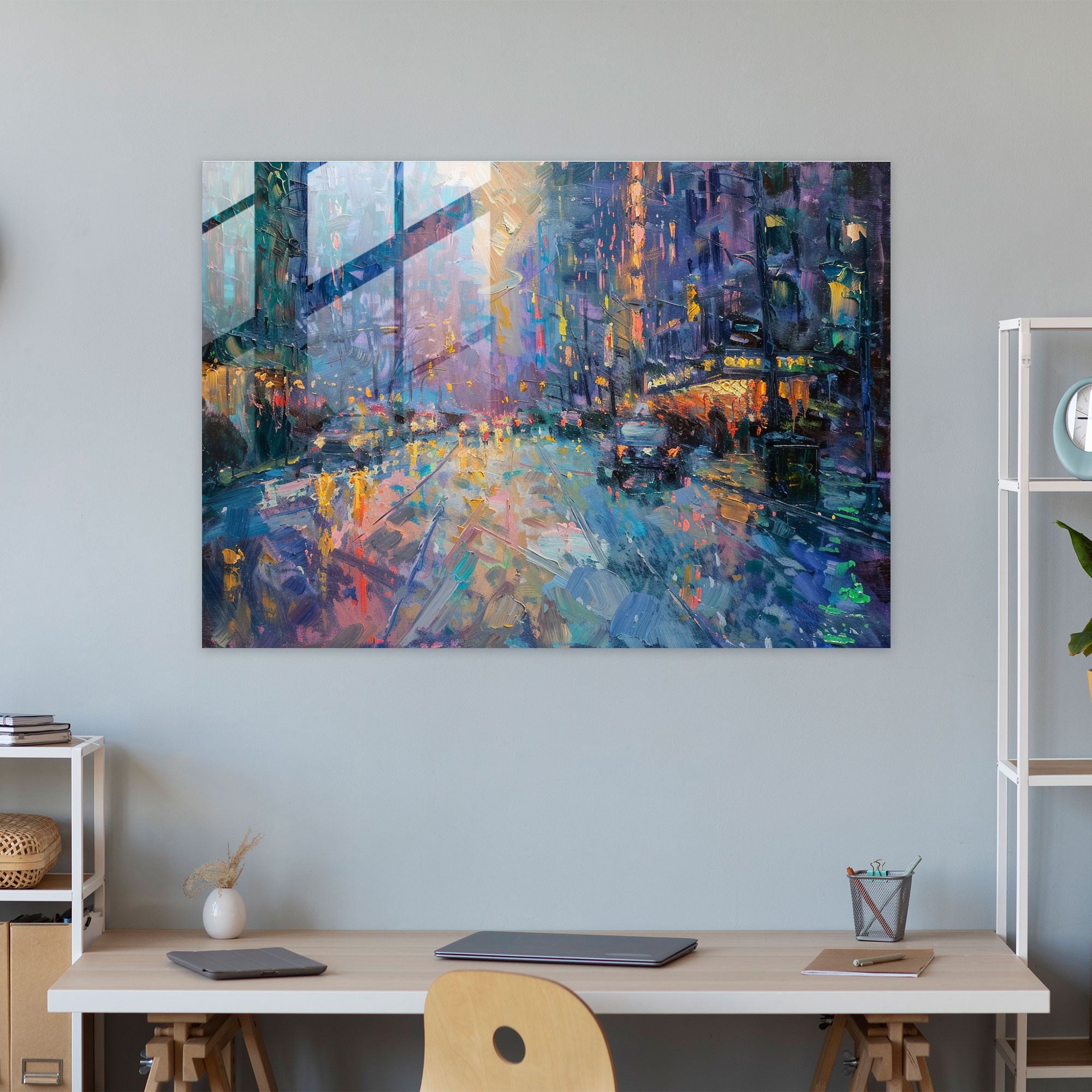 Impressionism Cityscape At Dusk Wall Decoration - Impressionism, Dusk, Home Decoration, Wall Decoration