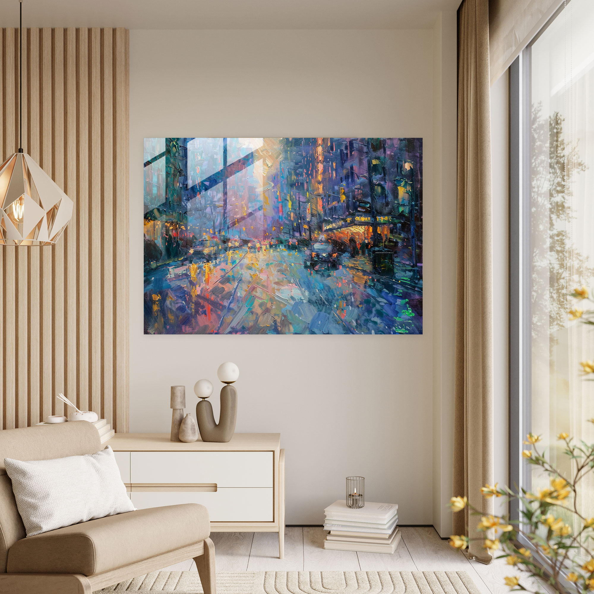 Impressionism Cityscape At Dusk Wall Decoration - Impressionism, Dusk, Home Decoration, Wall Decoration