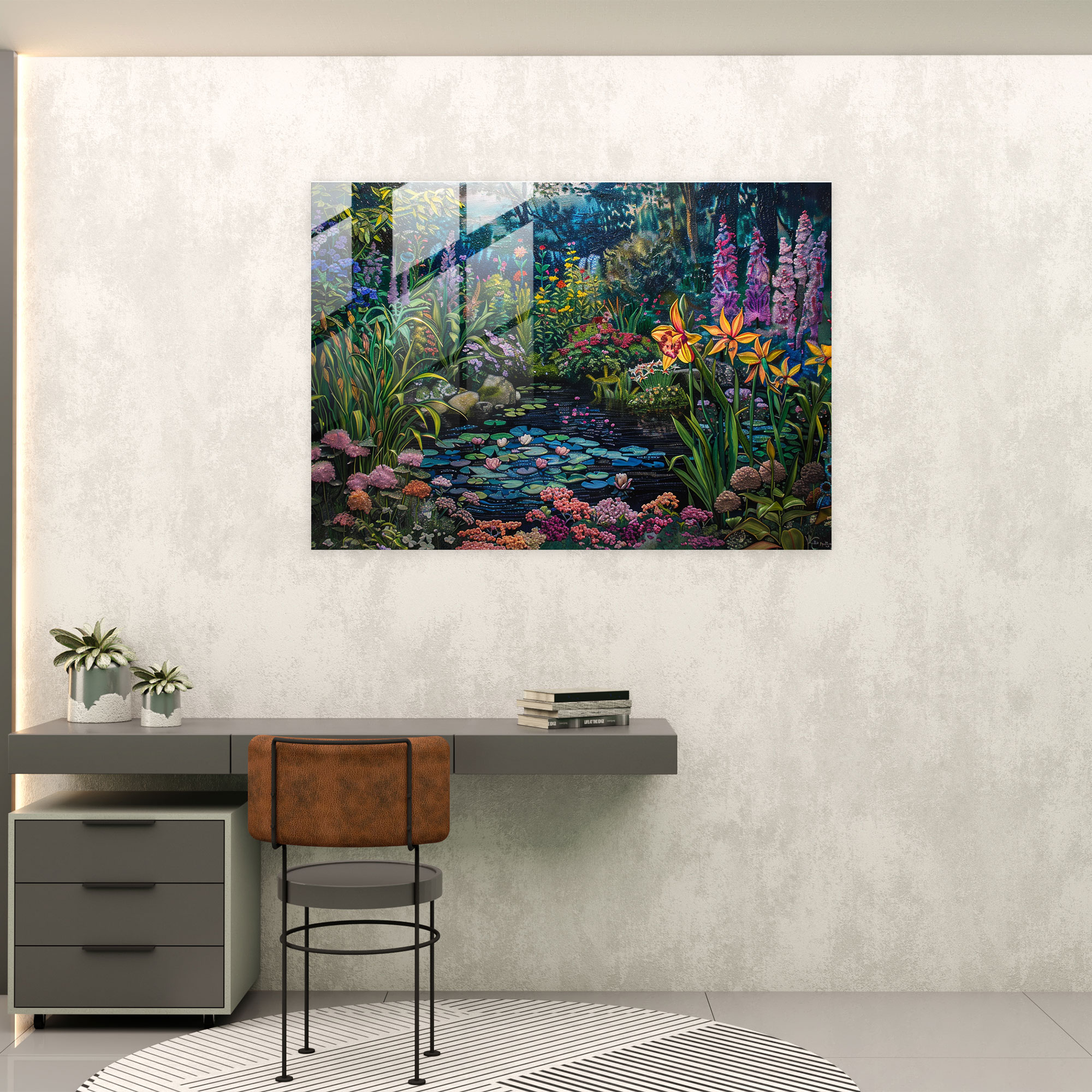 Impressionism Blooming Gardens Glass Art - Impressionism, Wall Decoration, Modern Art, Nature