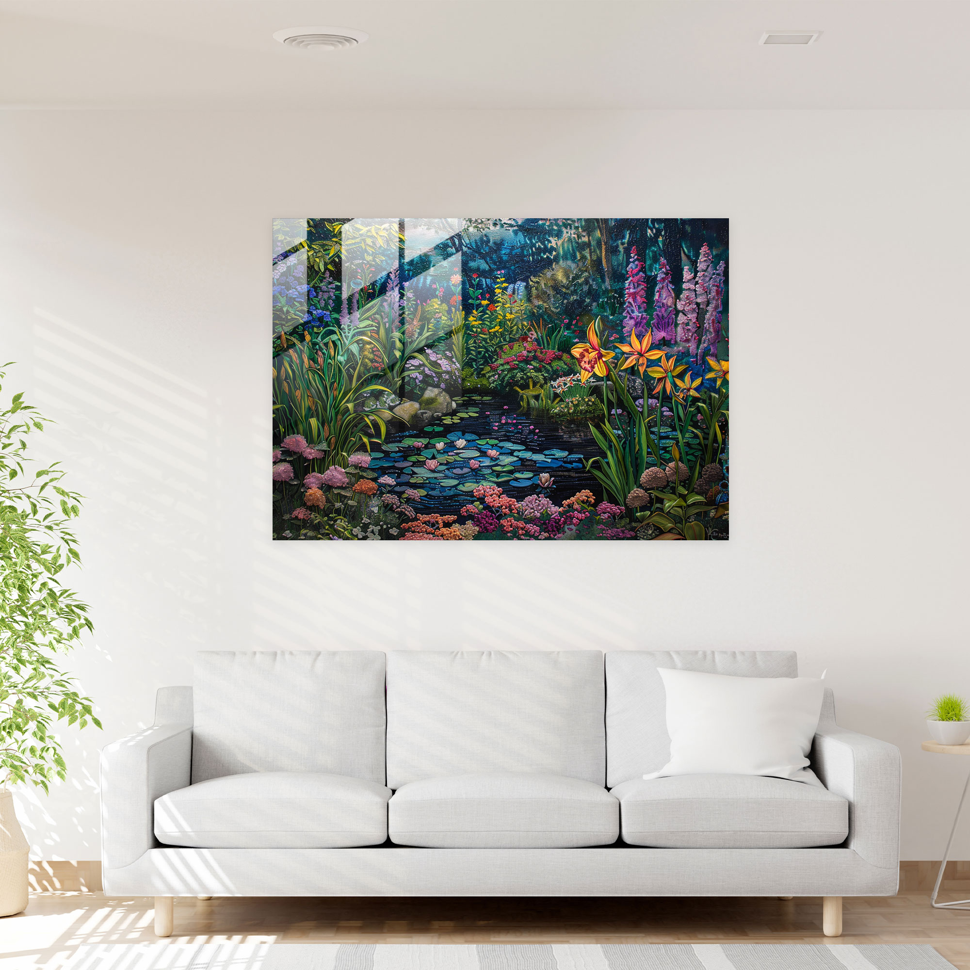 Impressionism Blooming Gardens Glass Art - Impressionism, Wall Decoration, Modern Art, Nature