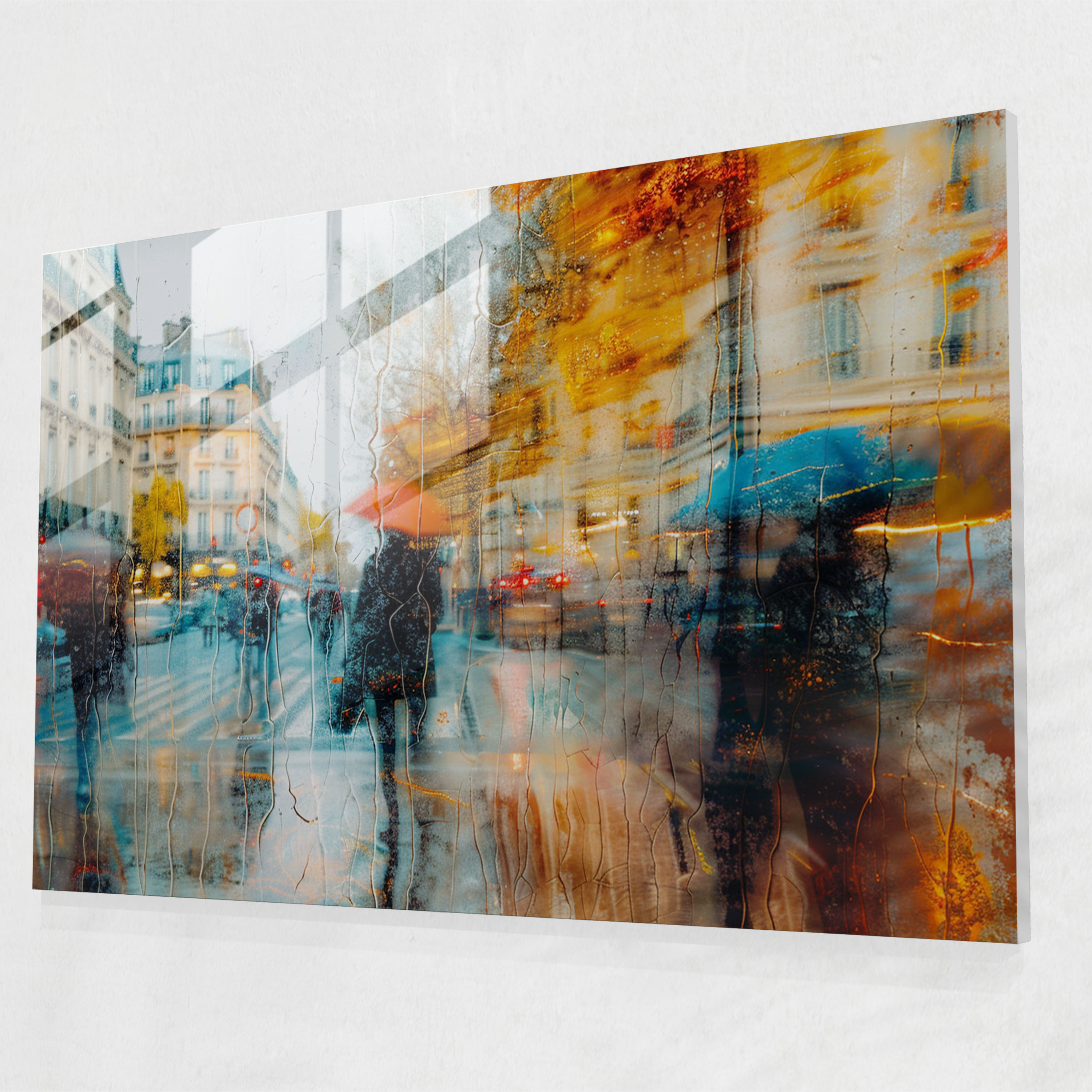 Impressionism Parisian Street Glass Wall Art - Impressionism, Home Decoration, Modern Art, Glass Art