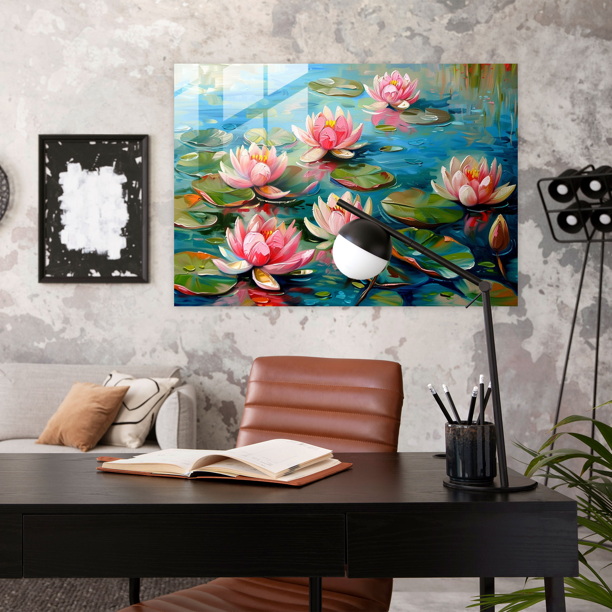 Impressionism Water Lilies Home Decoration - Impressionism, Modern Art, Home Decoration, Glass Print