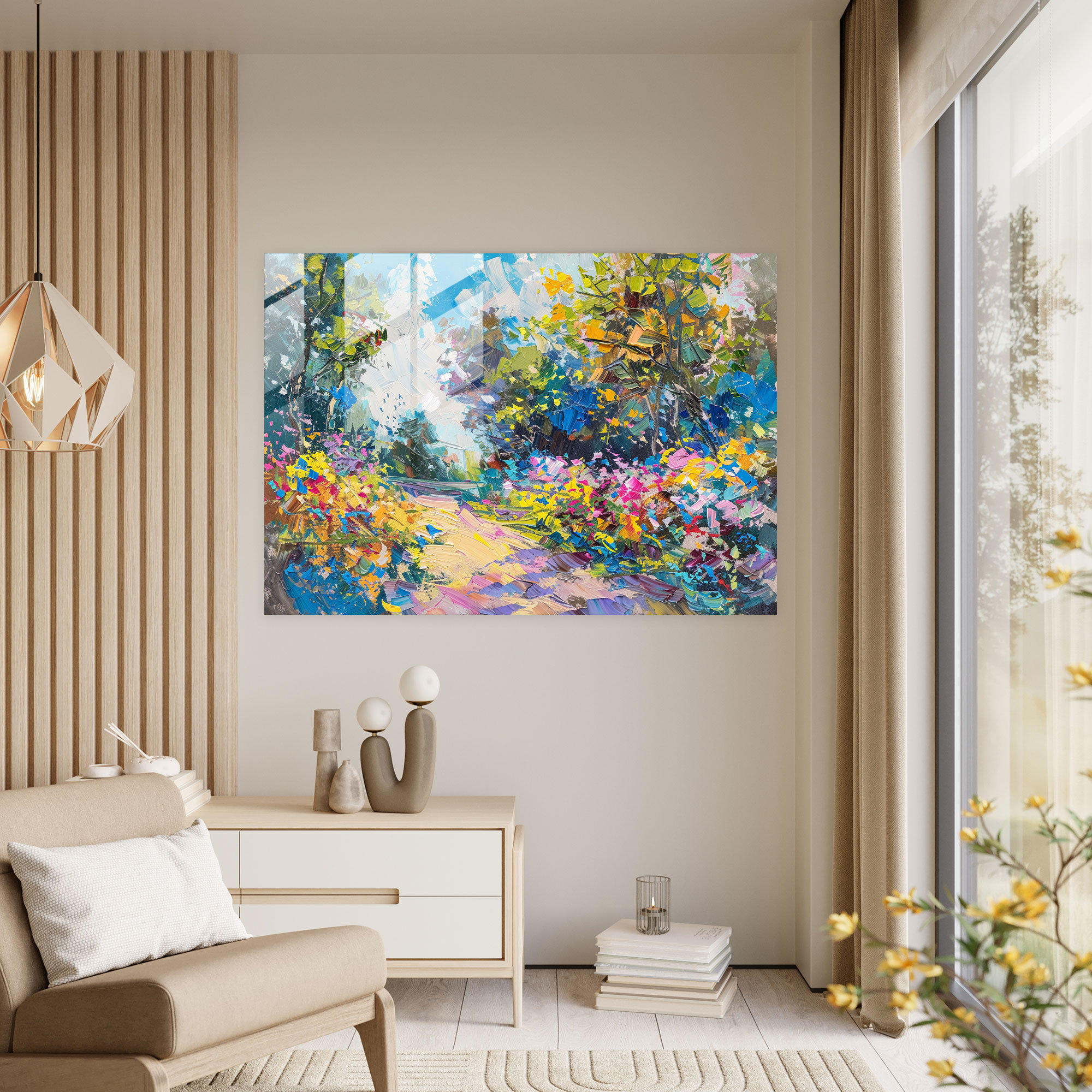 Impressionism Landscape Glass Wall Decoration - Impressionism, Impressionism, Glass Art, Glass Wall Art