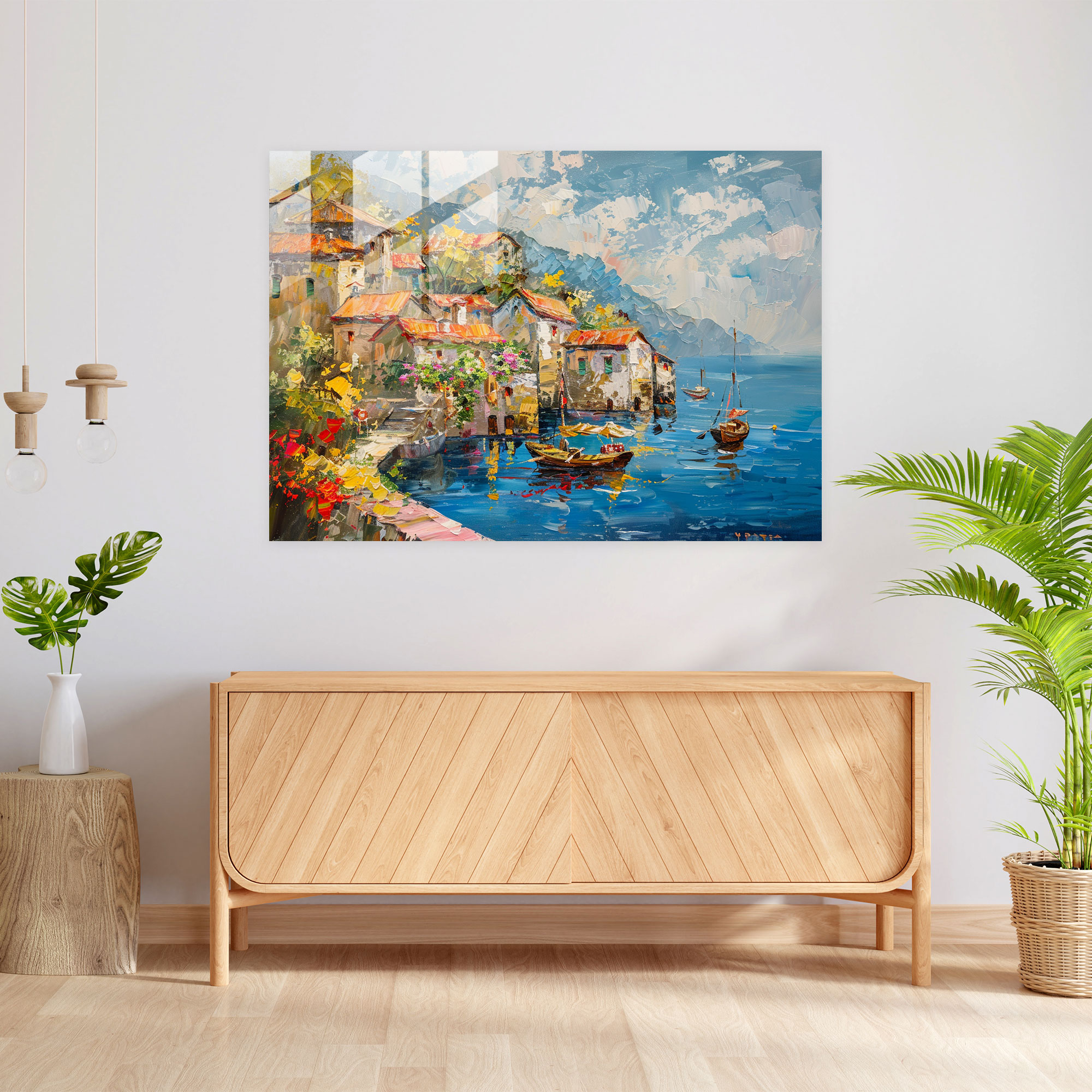 Impressionism Seaside Village Wall Decoration - Impressionism, Modern Art, Impressionism, Wall Decoration
