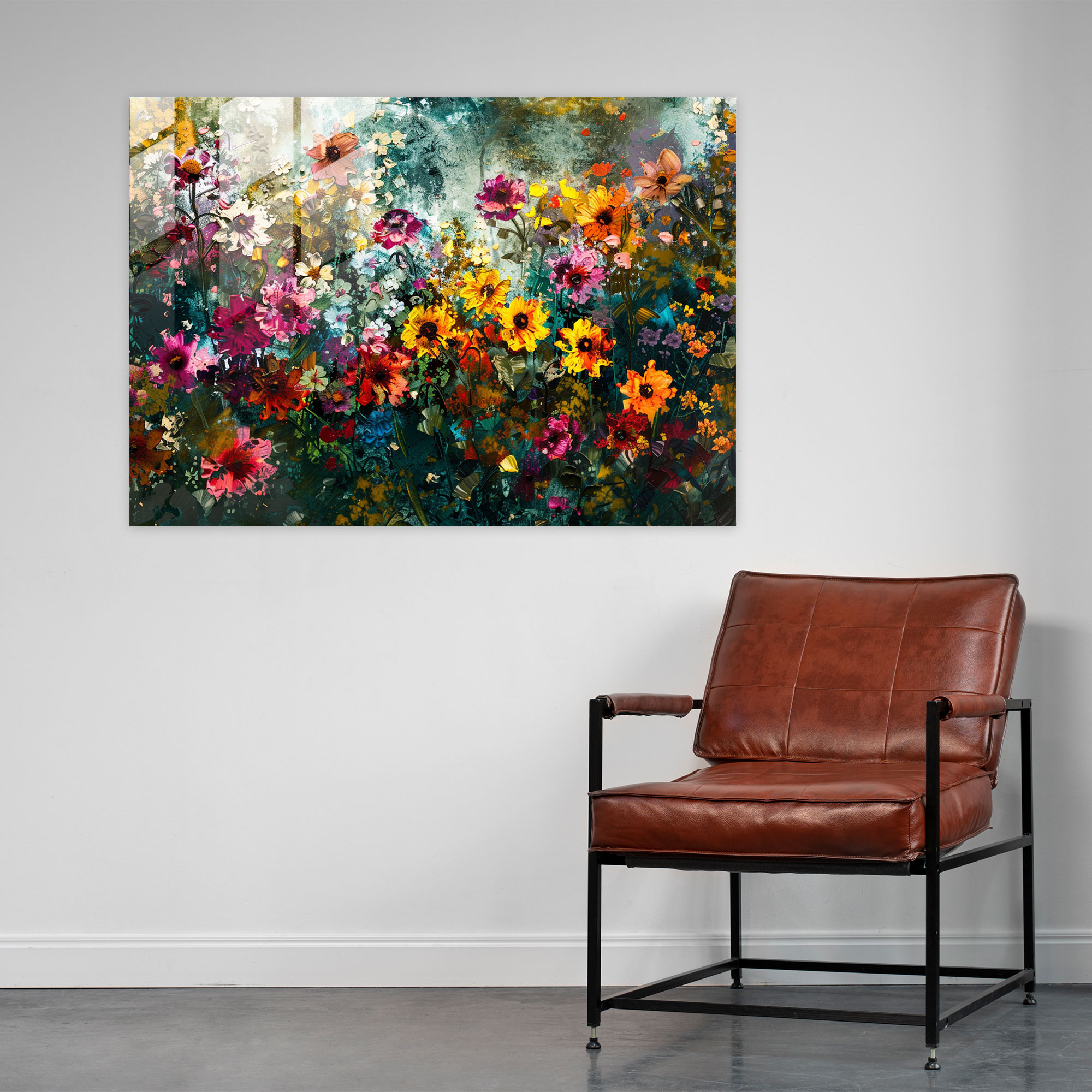 Impressionism Vibrant Flowers Glass Wall Art - Impressionism, Glass Art, Home Decoration, Modern Art