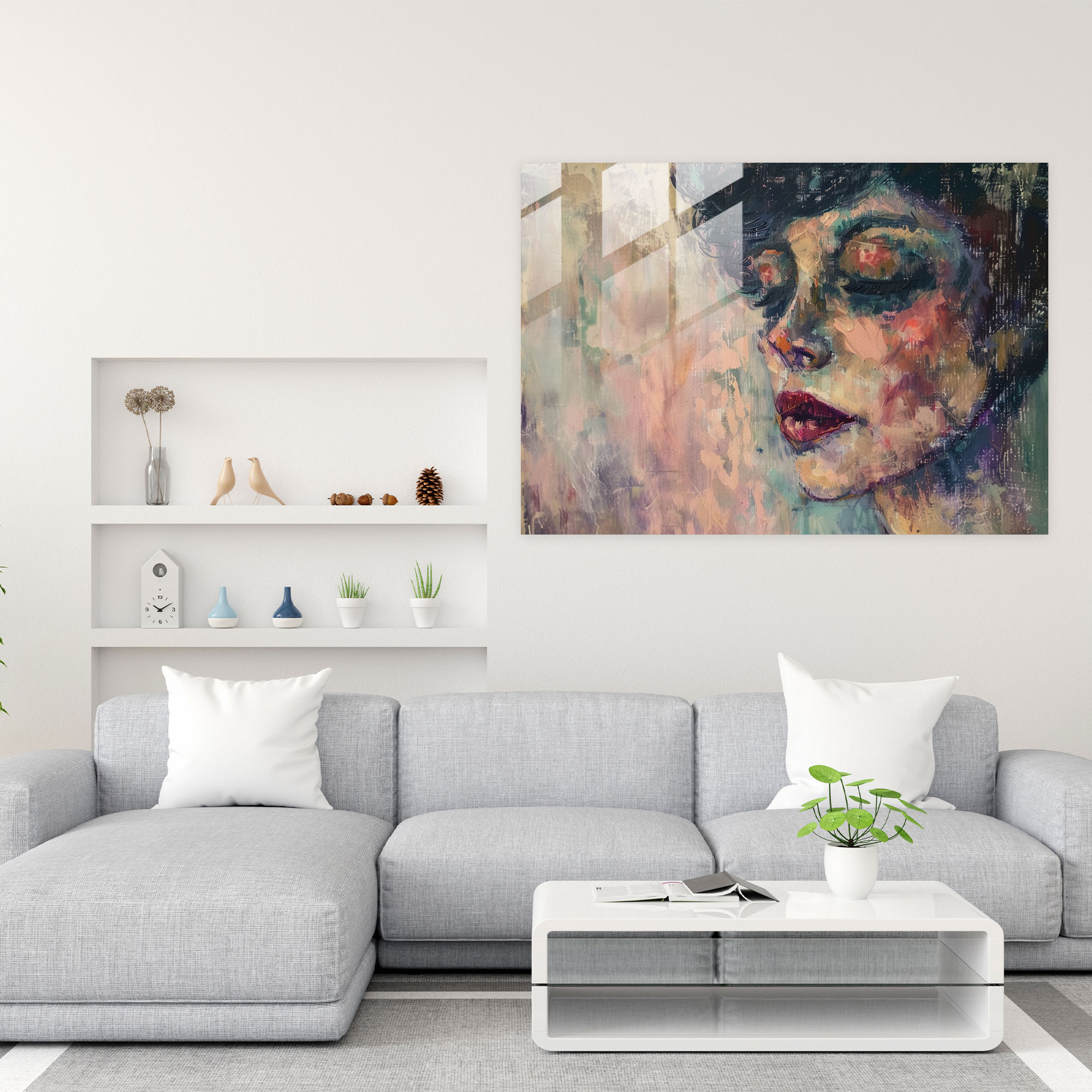 Impressionism Portrait Glass Print - Impressionism, Home Decoration, Glass Print, Wall Decoration