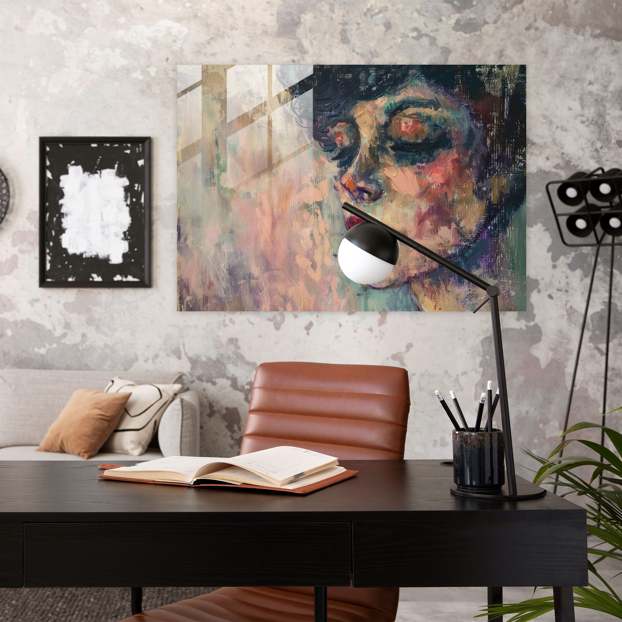 Impressionism Portrait Glass Print - Impressionism, Home Decoration, Glass Print, Wall Decoration