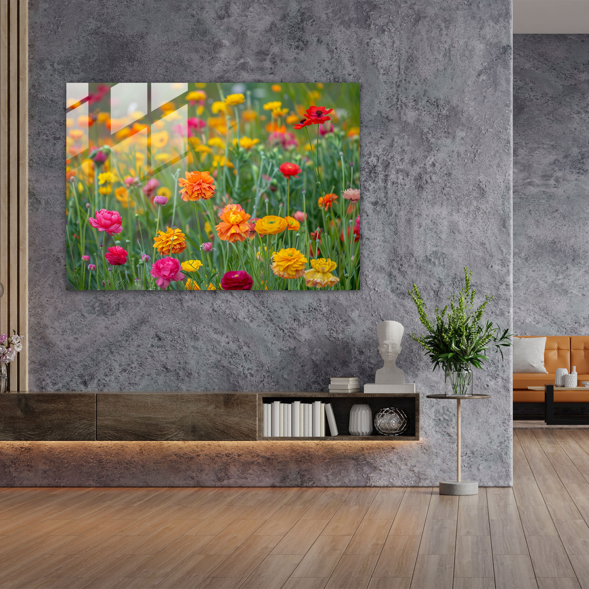 Impressionism Fields Glass Print - Impressionism, Impressionism, Modern Art, Glass Print