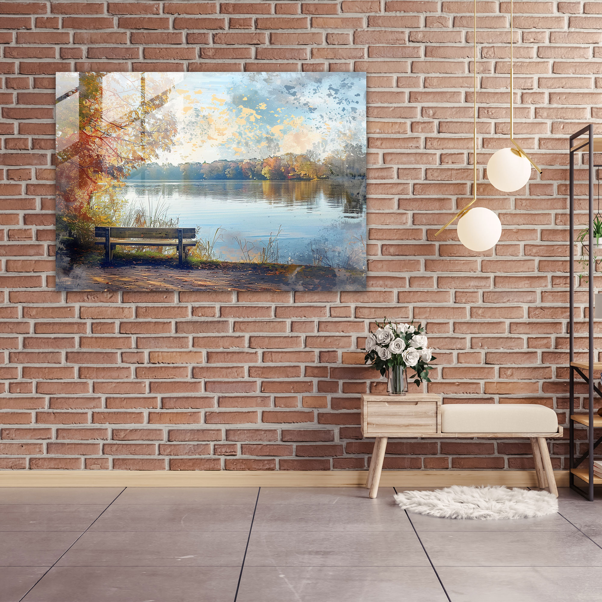 Impressionism Lakeside Glass Wall Art - Impressionism, Impressionism, Wall Decoration, Glass Wall Art