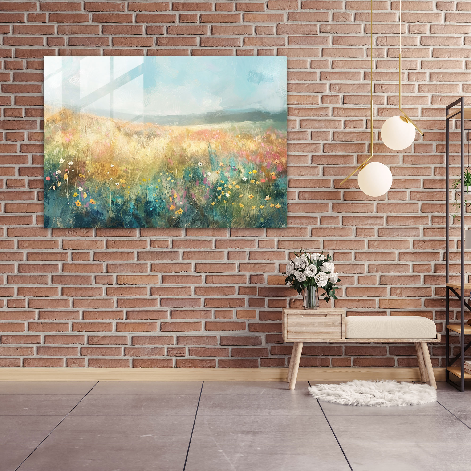 Impressionism Meadow Glass Wall Art - Impressionism, Glass Art, Wall Decoration, Glass Wall Art