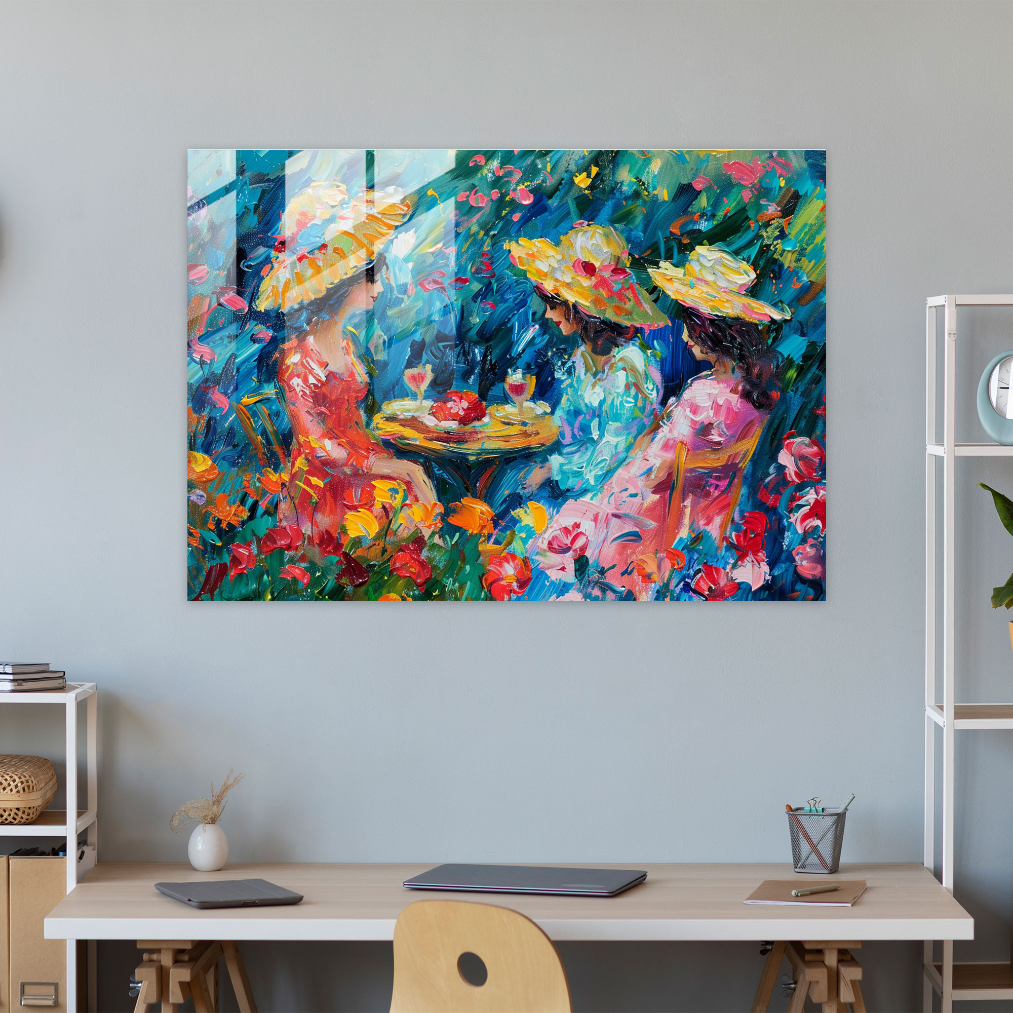 Impressionism Garden Party Home Decoration - Impressionism, Glass Print, Modern Art, Home Decoration