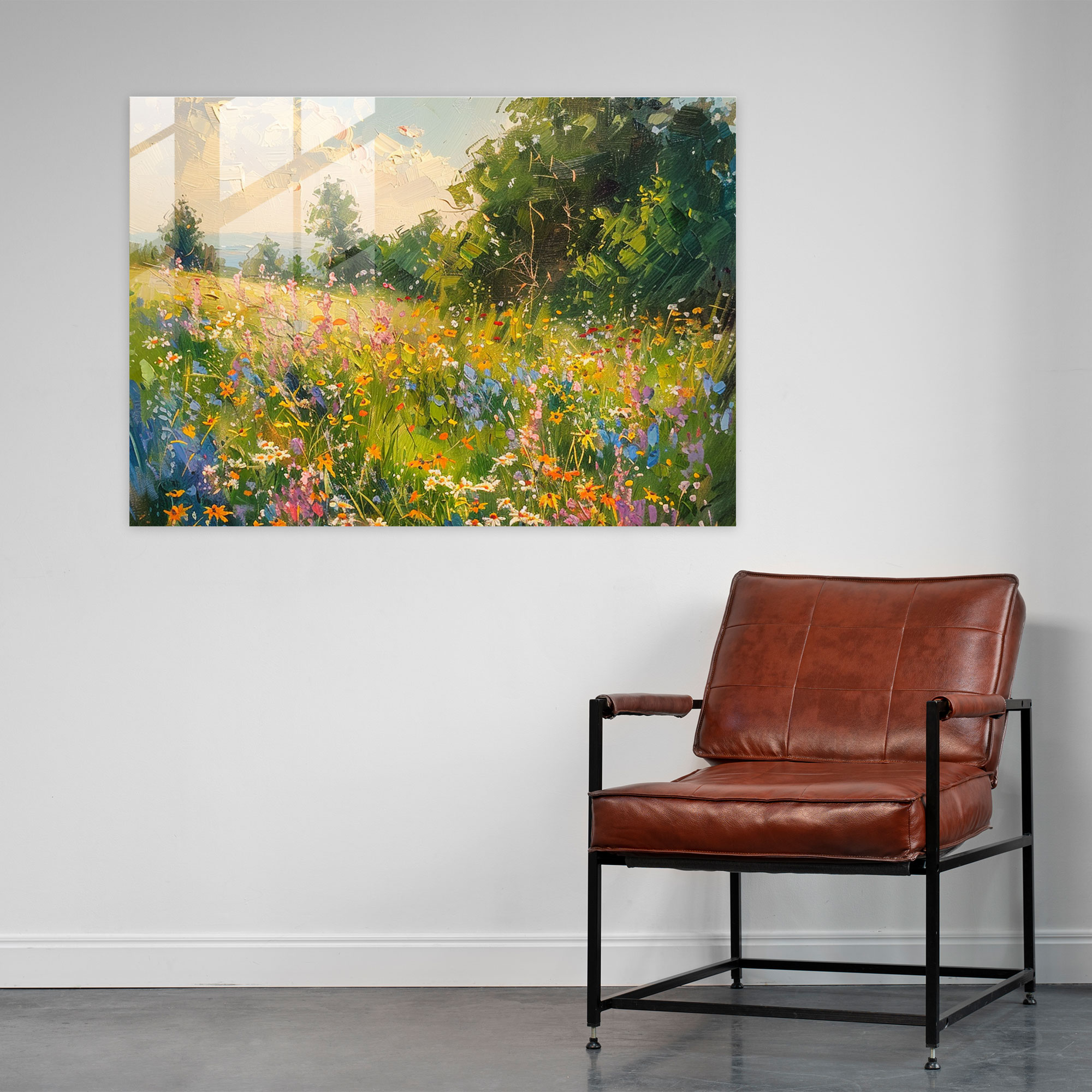 Impressionism Modern Art - Sunlit Meadow With Wildflowers - Impressionism, Meadow, Glass Print, Wildflowers