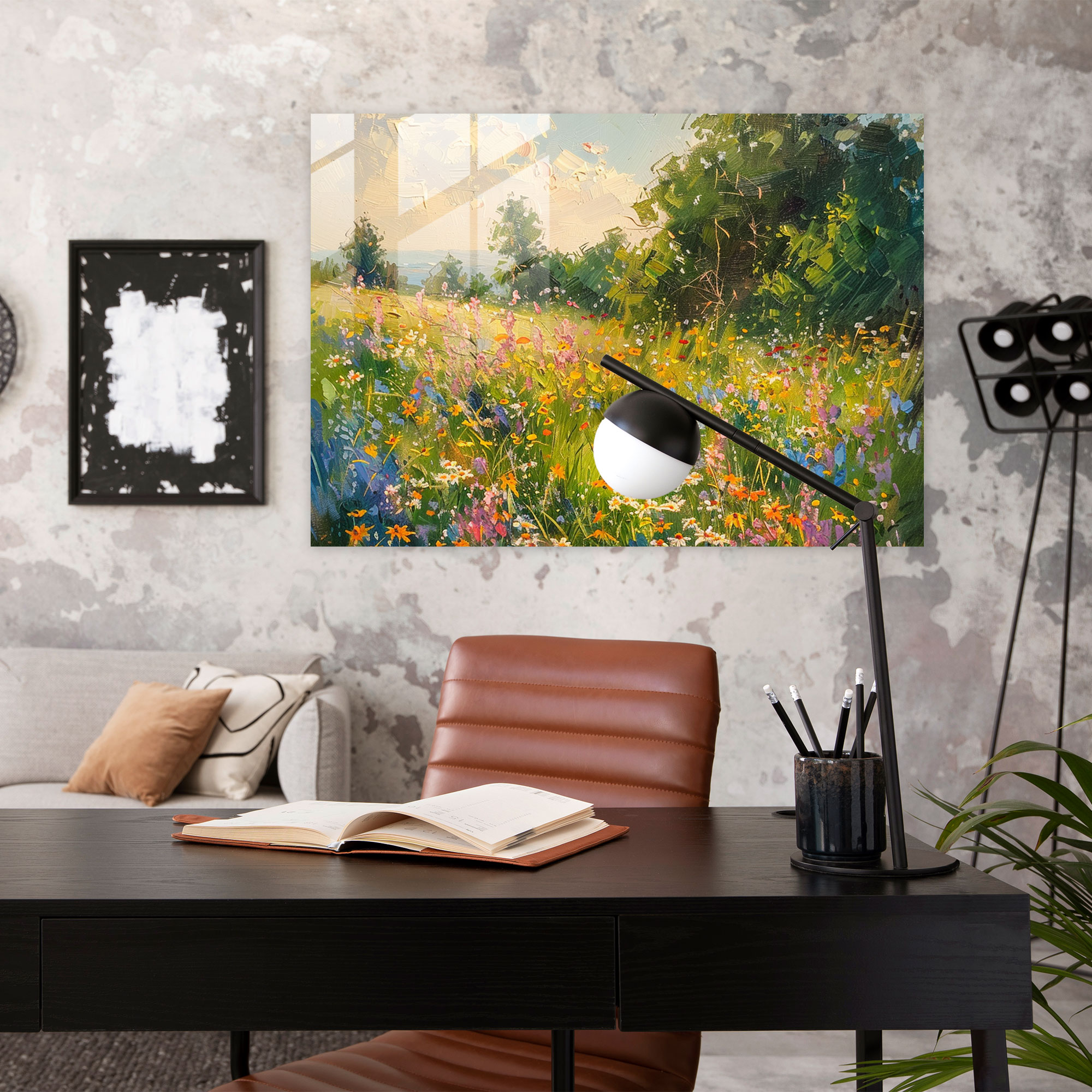 Impressionism Modern Art - Sunlit Meadow With Wildflowers - Impressionism, Meadow, Glass Print, Wildflowers