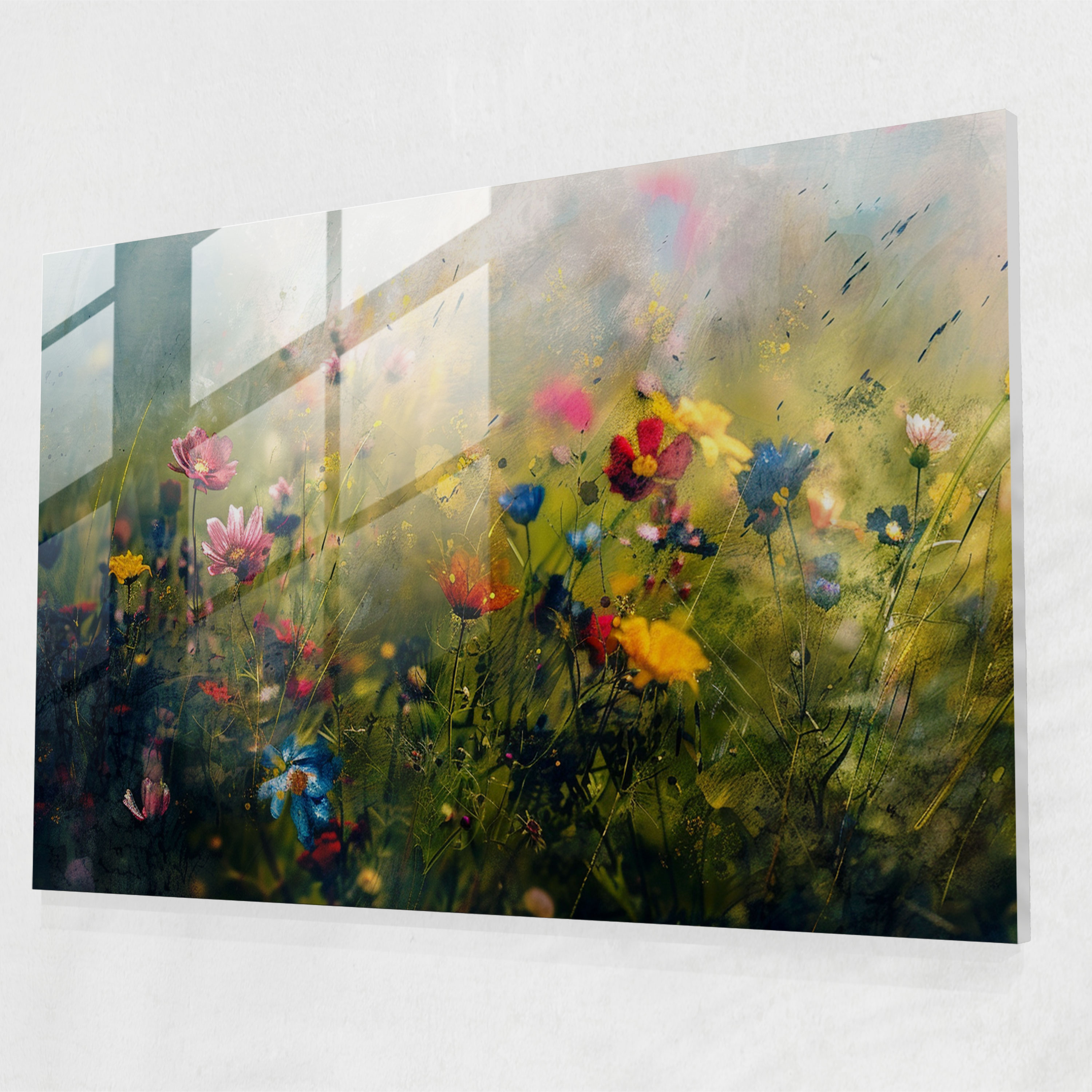 Impressionism Blooming Flowers Glass Print - Impressionism, Home Decoration, Glass Print, Flowers
