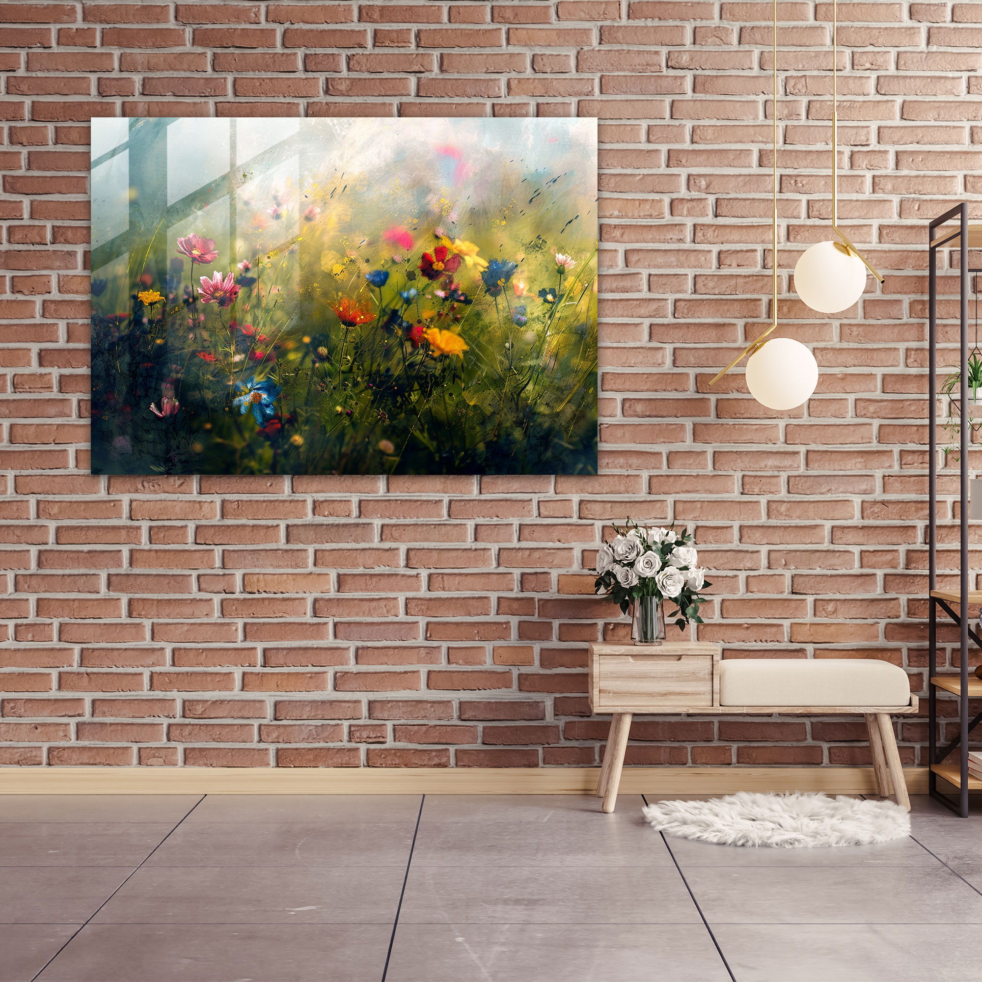 Impressionism Blooming Flowers Glass Print - Impressionism, Home Decoration, Glass Print, Flowers