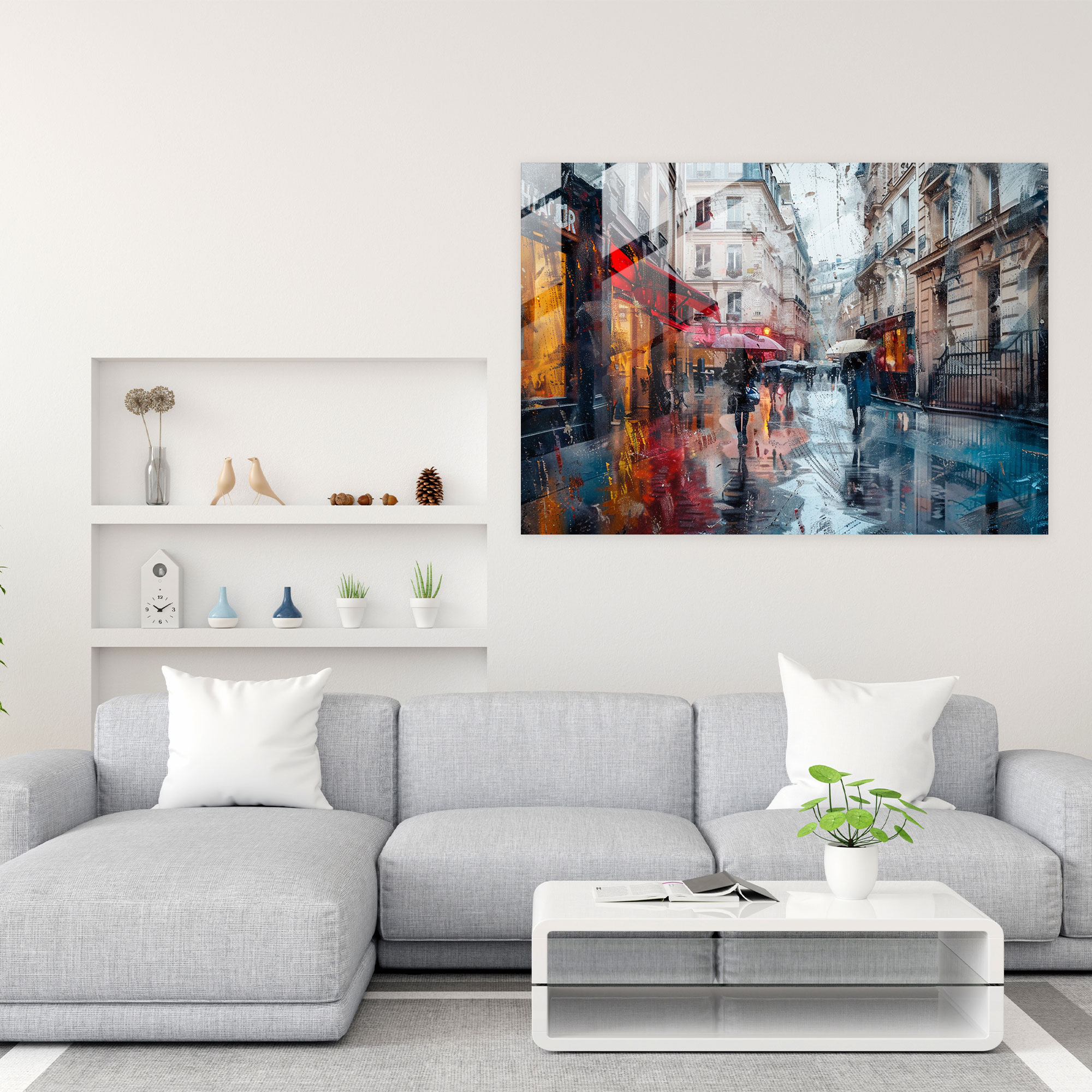 Impressionism Paris Street Glass Print - Impressionism, Wall Decoration, Impressionism, Paris