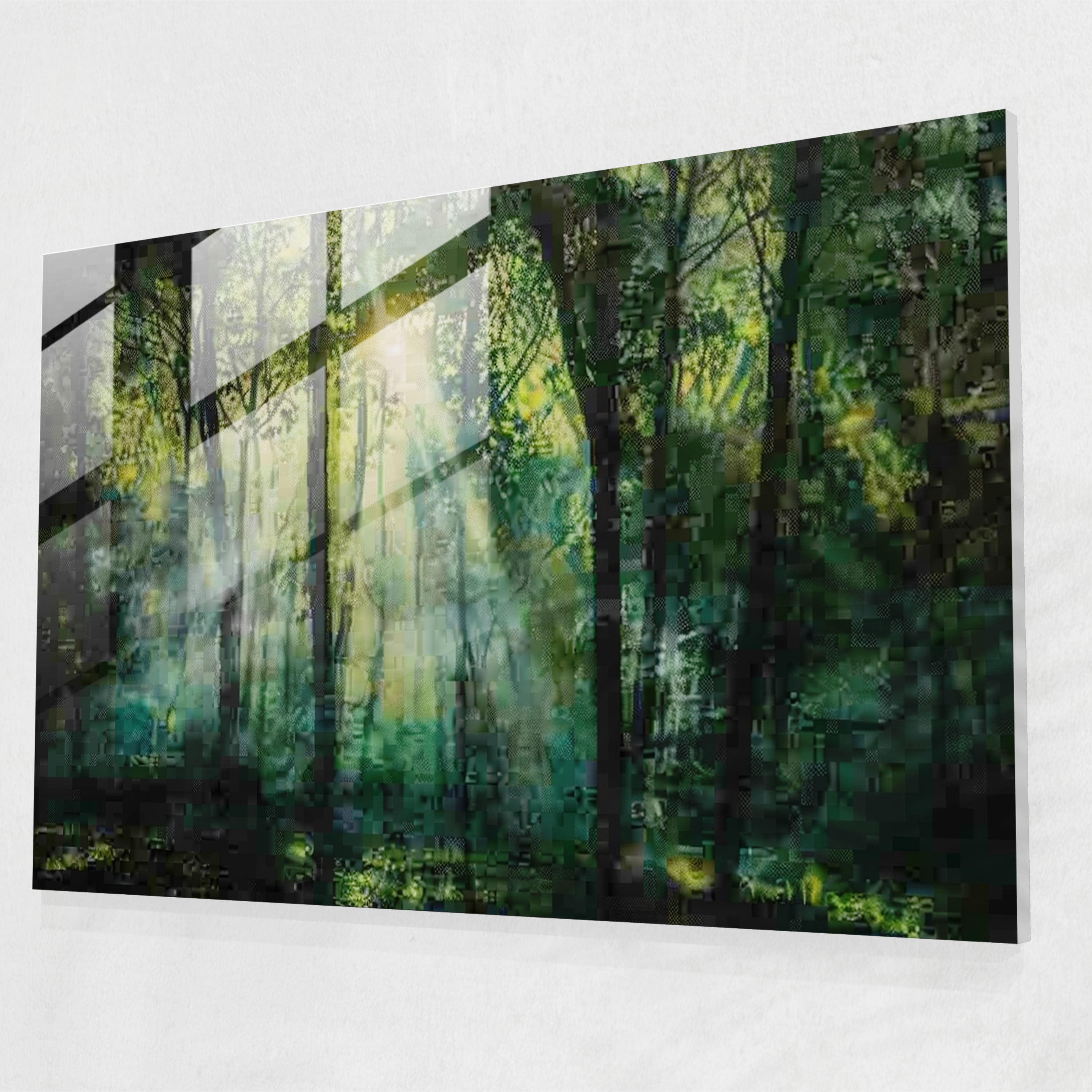 Impressionism Sunlight Forest Glass Print - Impressionism, Forest, Impressionism, Sunlight