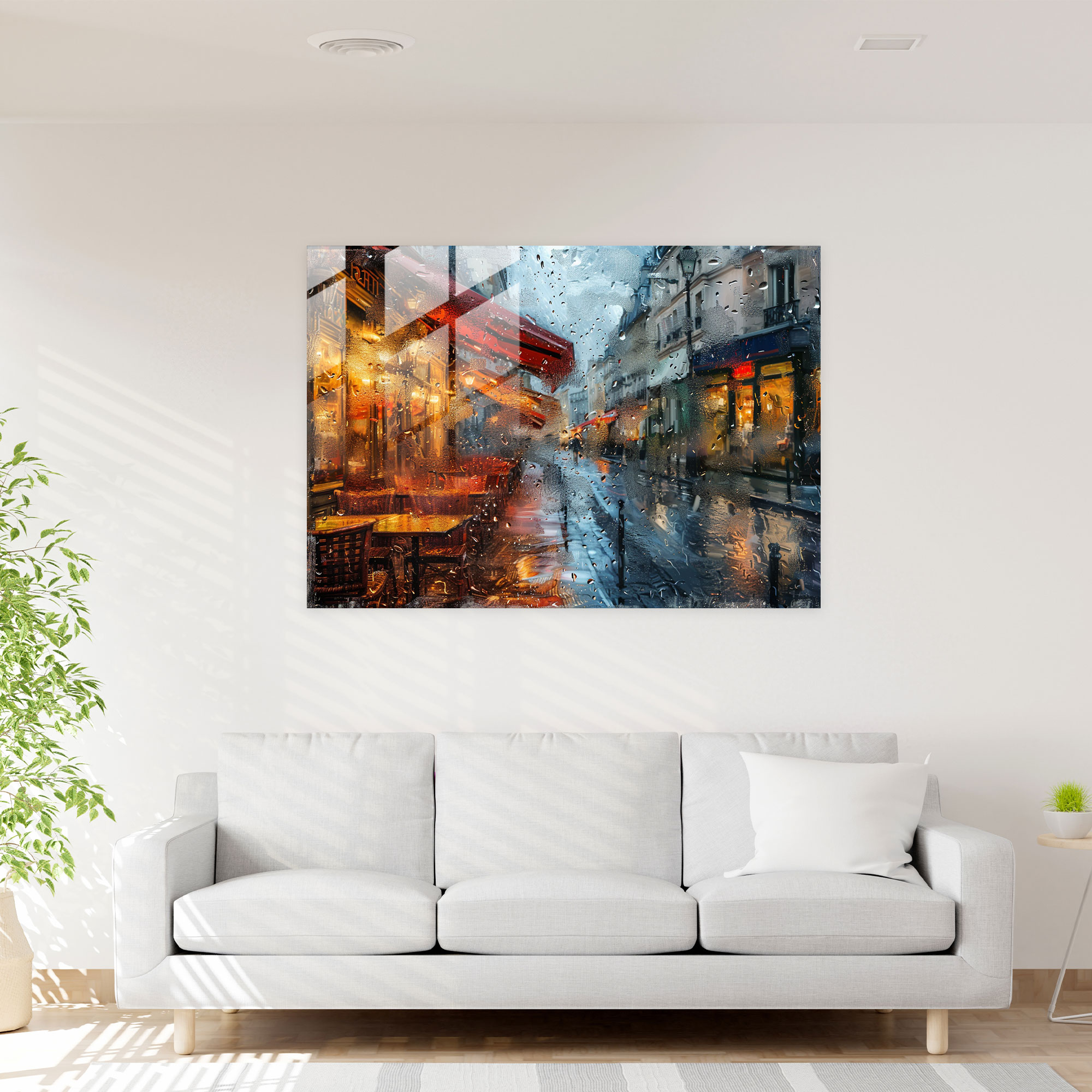 Impressionism Glass Wall Art: Parisian Cafe Scene - Impressionism, Impressionism, Home Decoration, Glass Wall Art