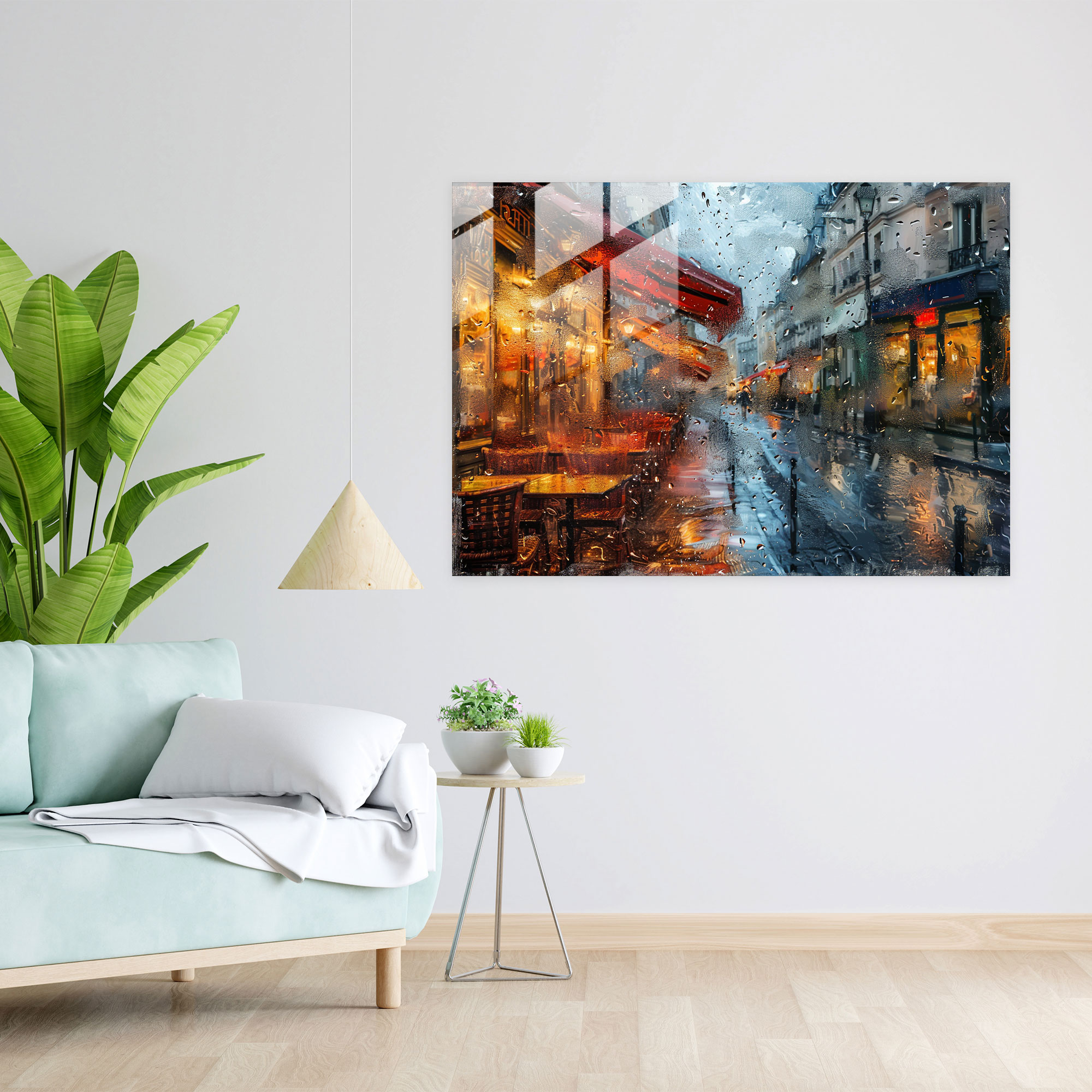 Impressionism Glass Wall Art: Parisian Cafe Scene - Impressionism, Impressionism, Home Decoration, Glass Wall Art