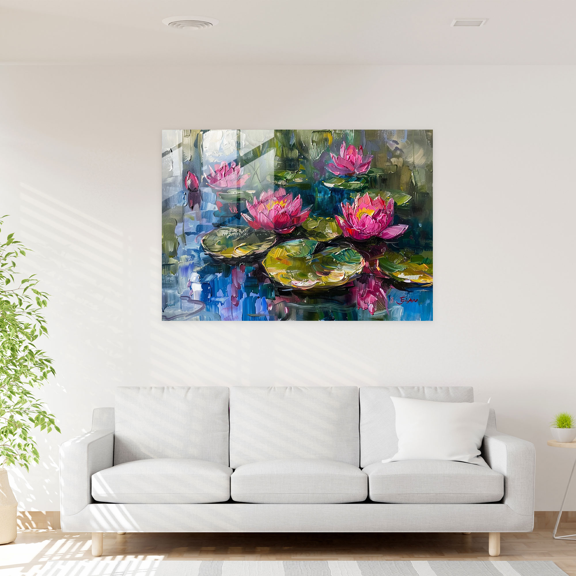 Impressionism Home Decoration: Water Lilies - Impressionism, Glass Wall Art, Home Decoration, Wall Decoration