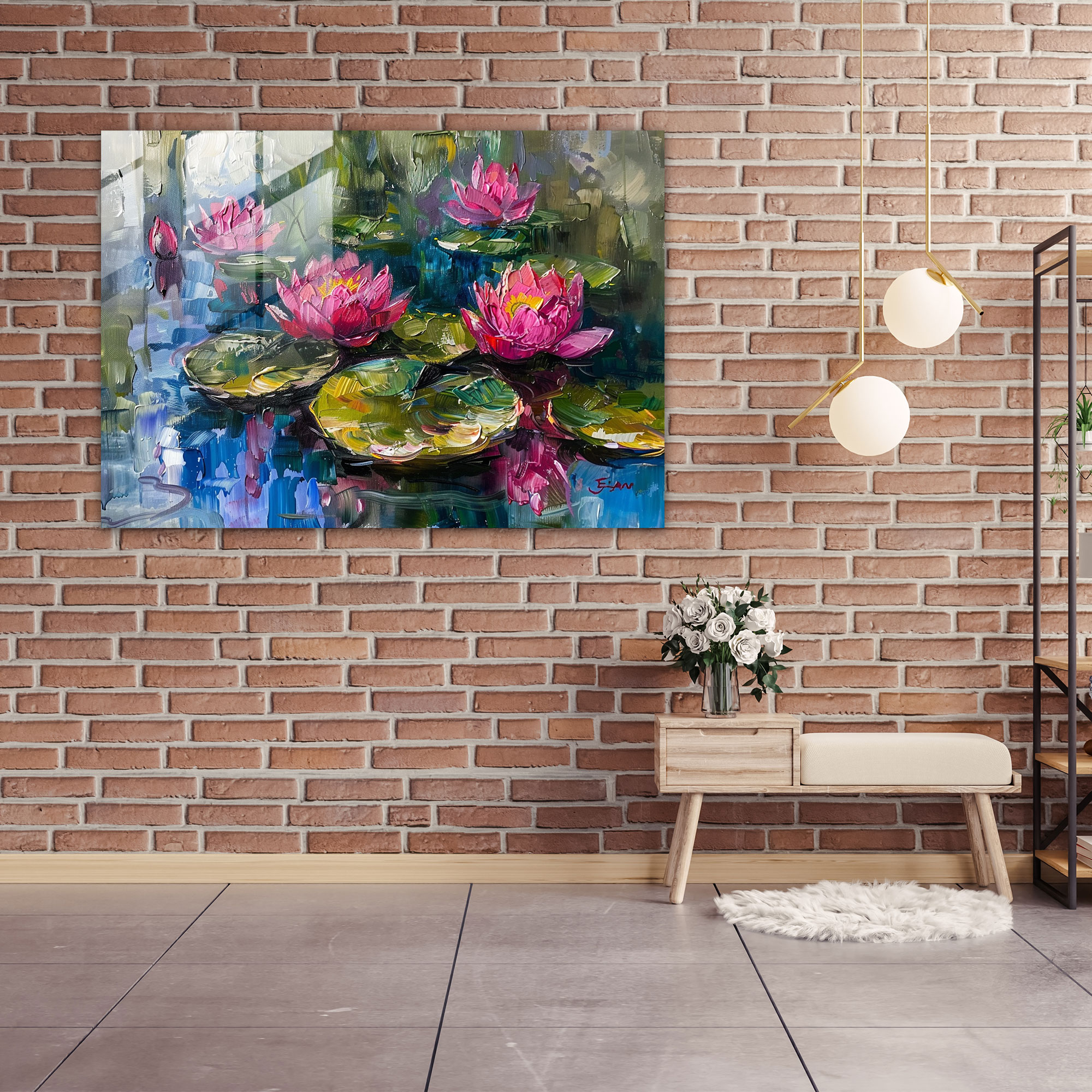 Impressionism Home Decoration: Water Lilies - Impressionism, Glass Wall Art, Home Decoration, Wall Decoration