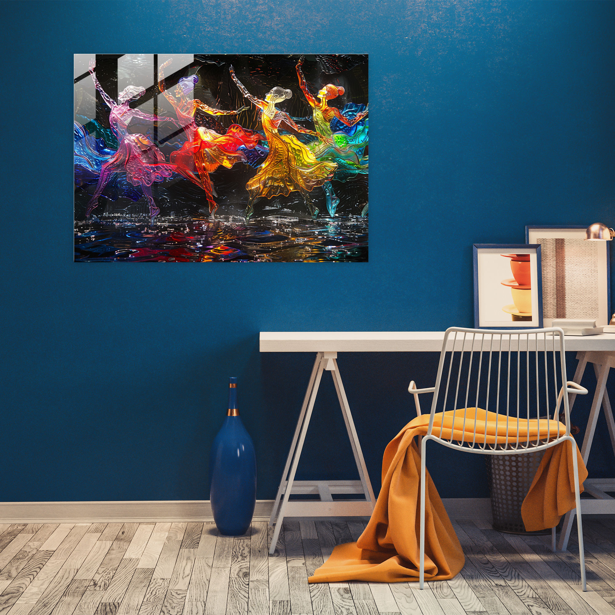 Impressionism Glass Art: Ballet Dancers - Impressionism, Home Decoration, Glass Wall Art, Impressionism