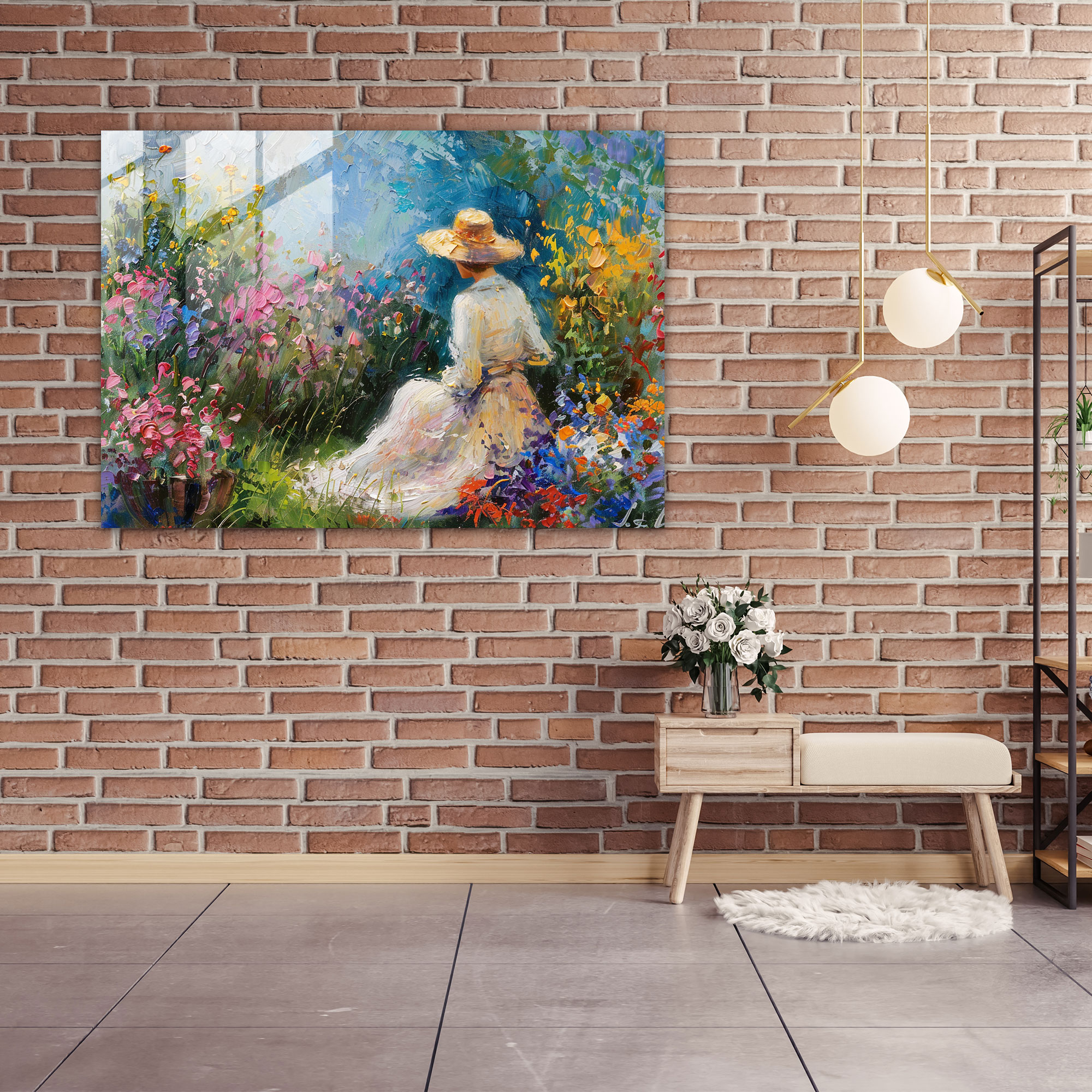 Impressionism Wall Decoration: Woman In Garden - Impressionism, Impressionism, Modern Art, Glass Wall Art