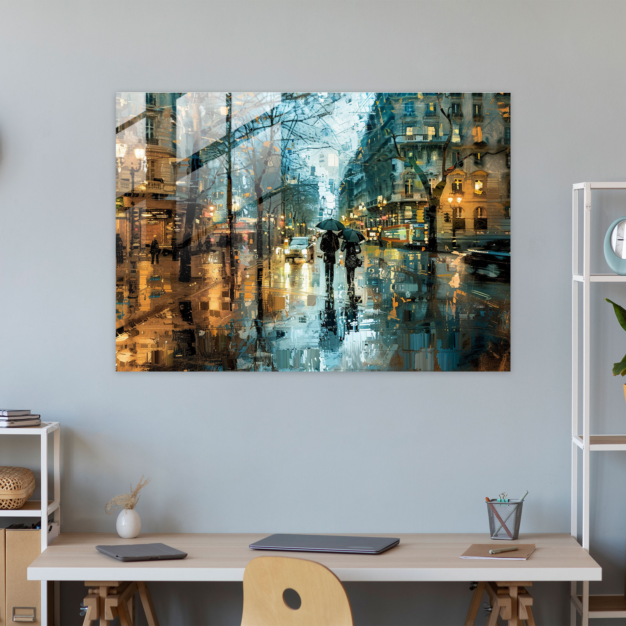 Impressionism Cityscape Modern Art Glass Print - Impressionism, Architecture, Glass Print, Modern Art