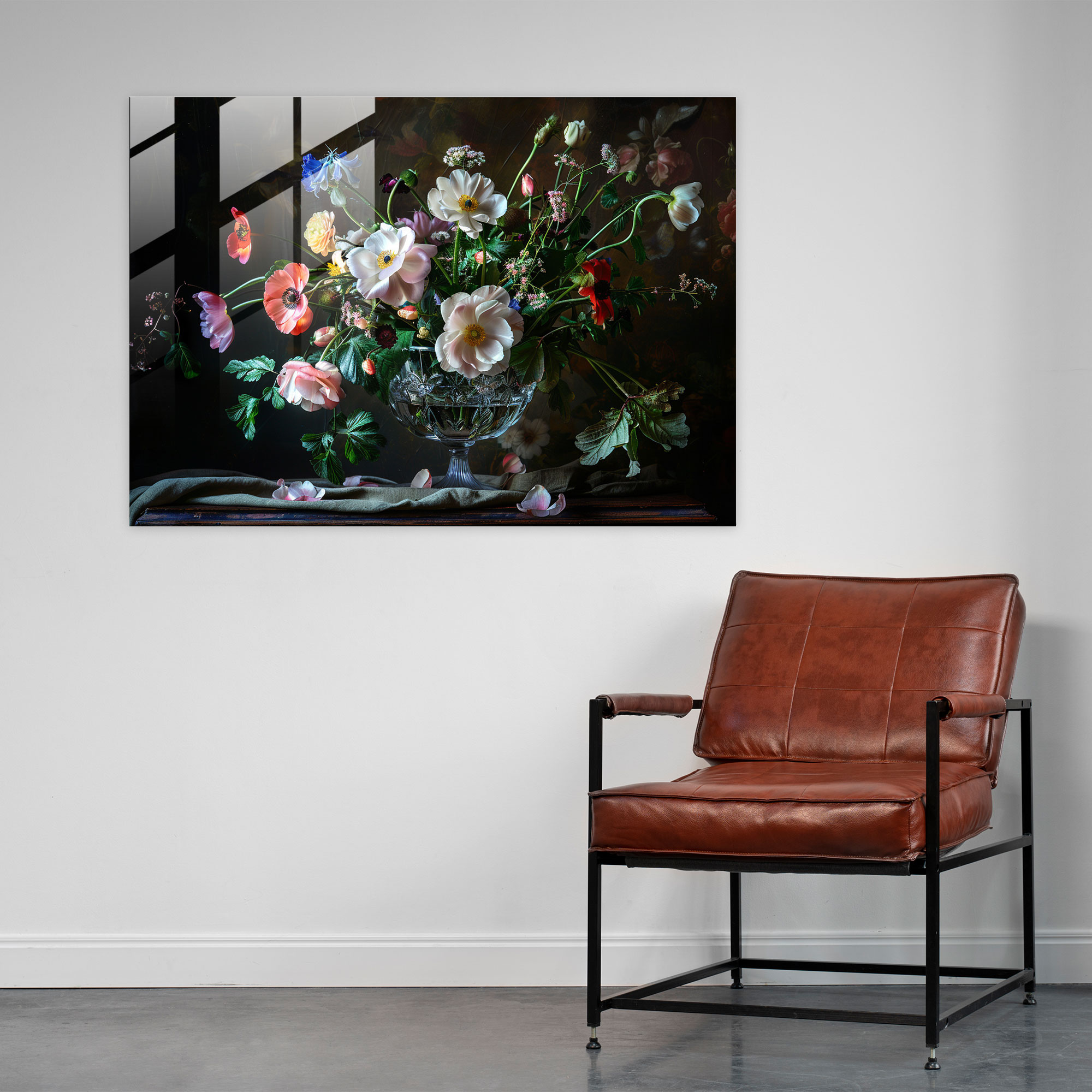 Still Life With Flowers Impressionism Glass Print - Impressionism, Flowers, Wall Decoration, Home Decoration