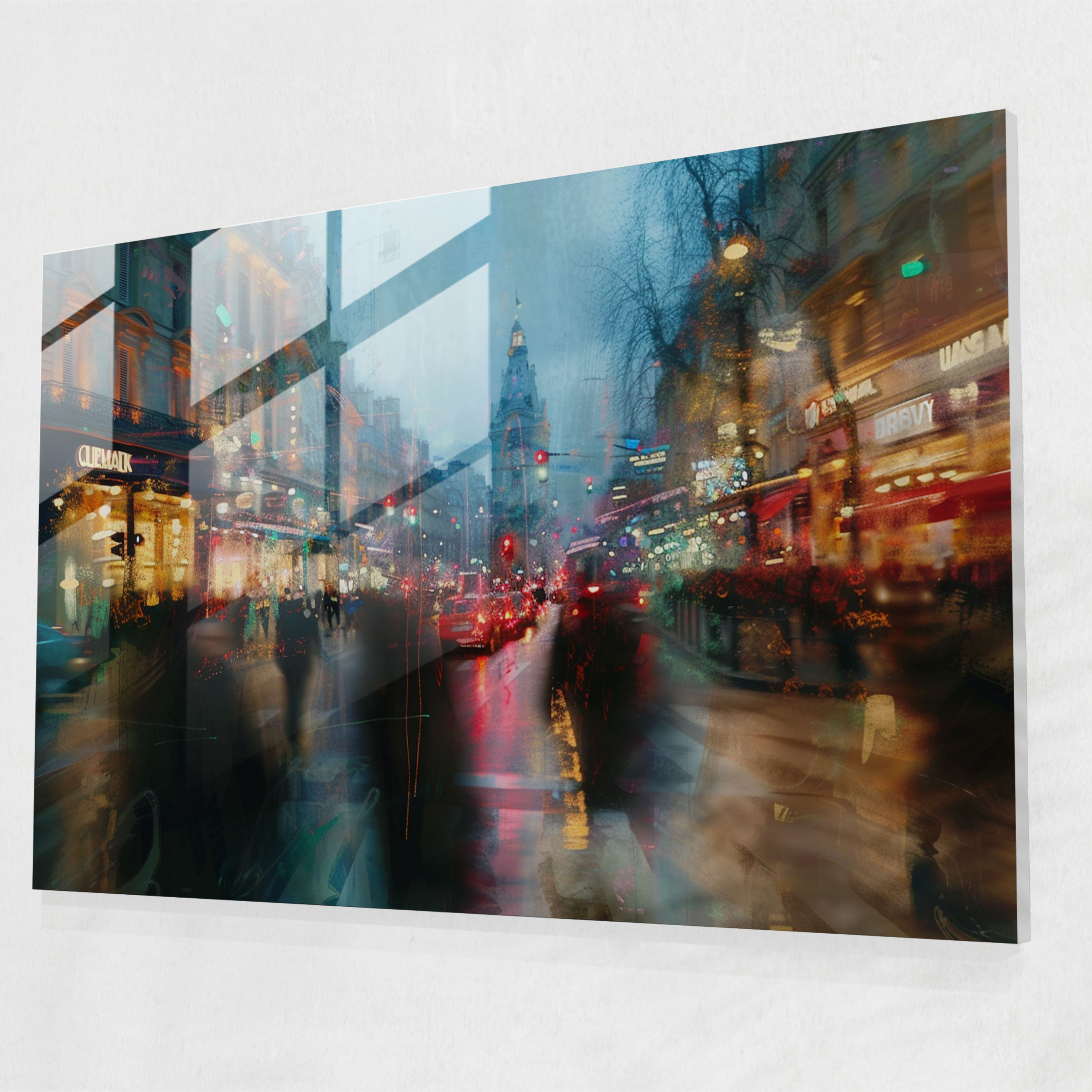 Impressionism Home Decoration - Twilight City Street - Impressionism, Twilight, Home Decoration, Urban