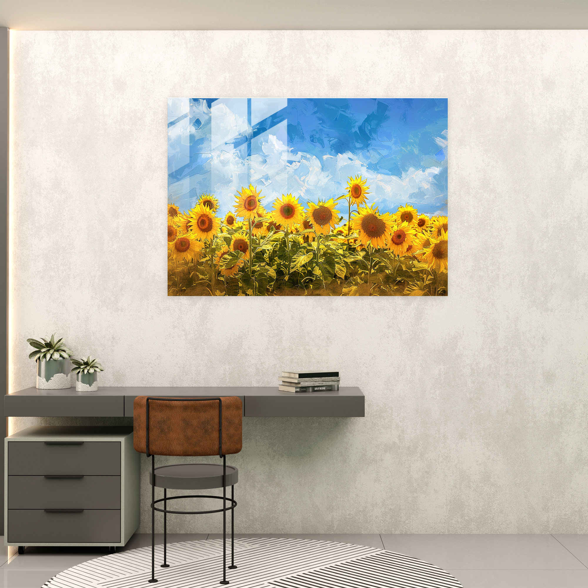 Impressionism Modern Art - Blooming Sunflowers - Impressionism, Sunflowers, Modern Art, Impressionism