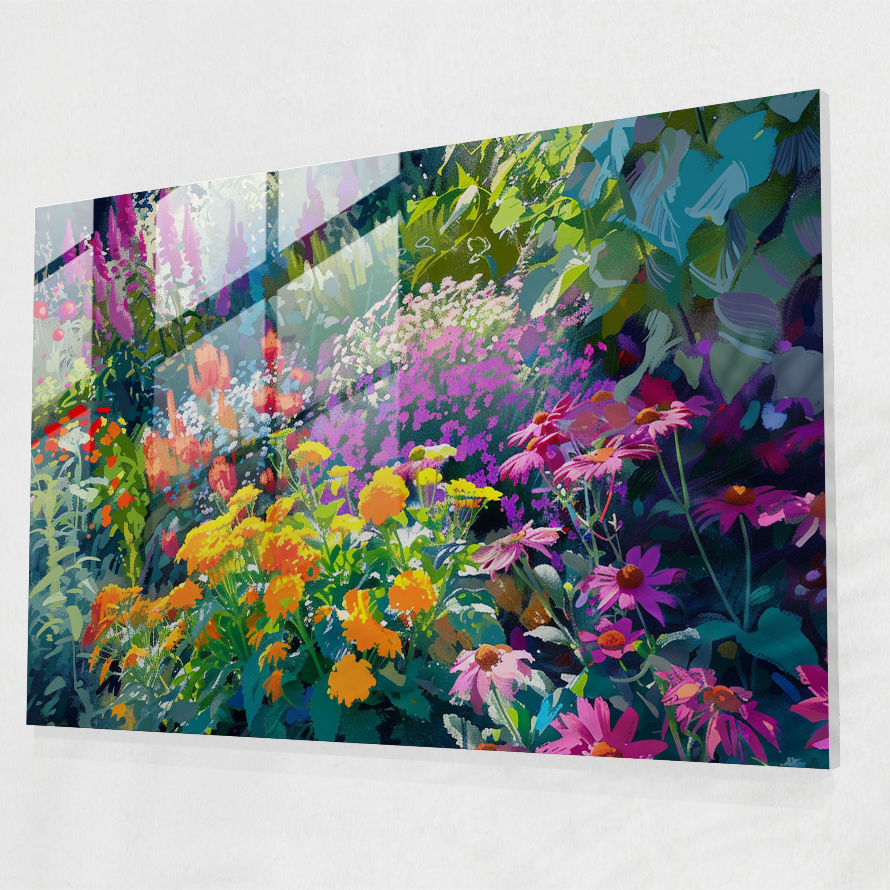 Impressionism Glass Wall Art - Vibrant Garden Flowers - Impressionism, Wall Decoration, Impressionism, Garden