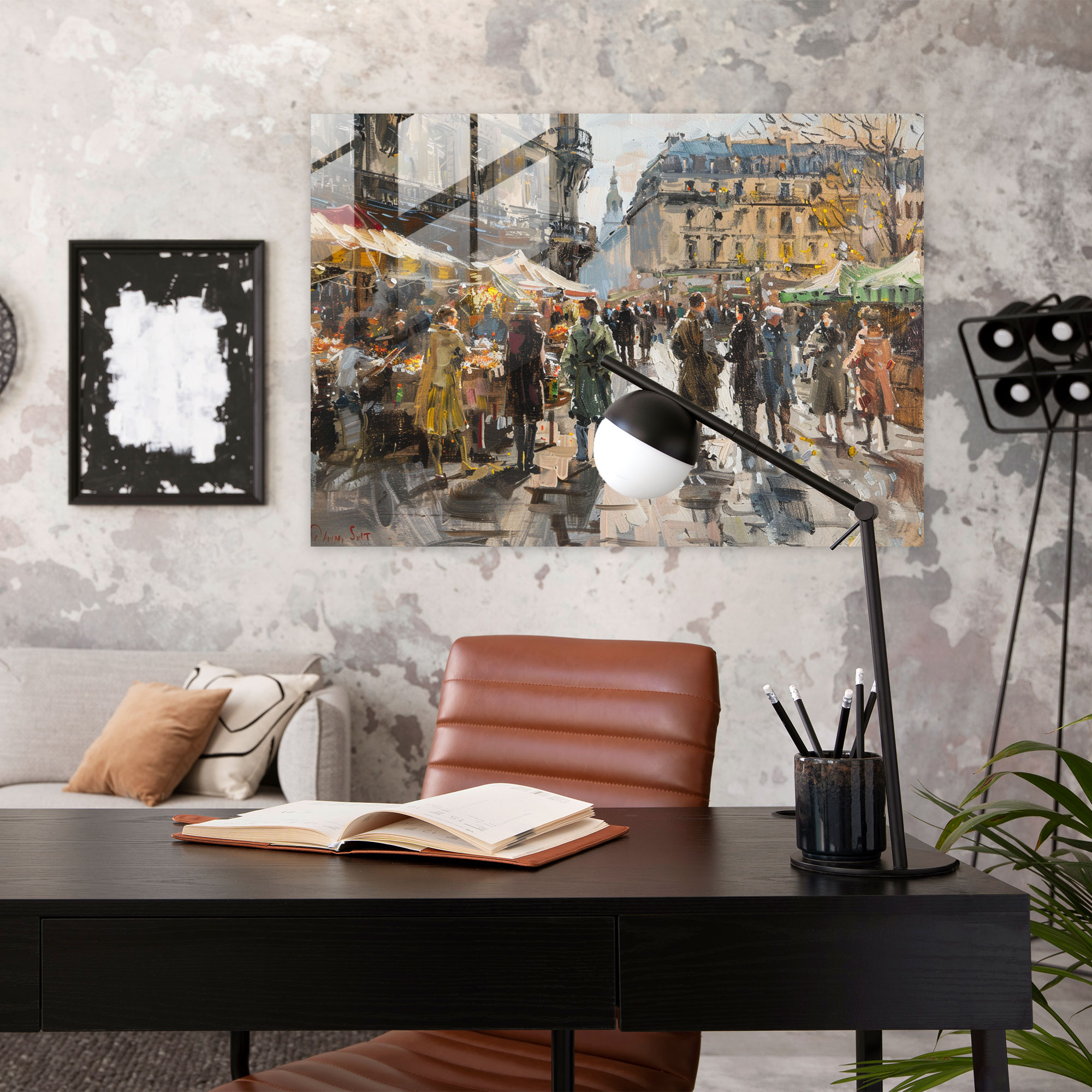 Impressionism Wall Decoration - Bustling Market Square - Impressionism, Impressionism, Shoppers, Wall Decoration