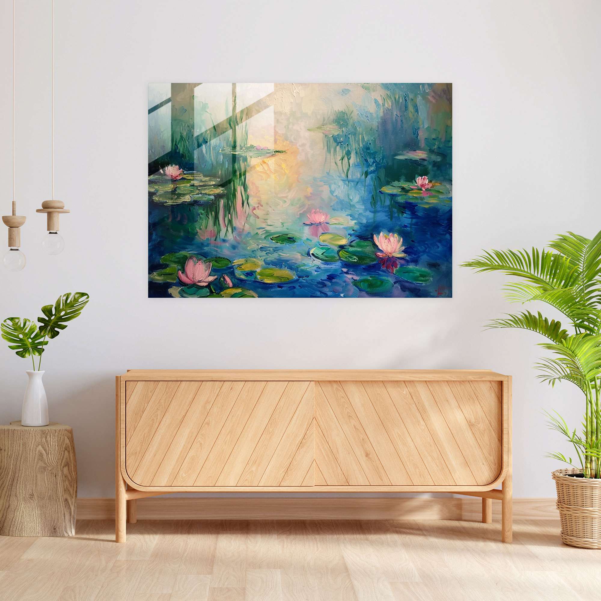 Impressionism Glass Wall Art - Monet's Water Lilies - Impressionism, Monet, Glass Wall Art, Impressionism