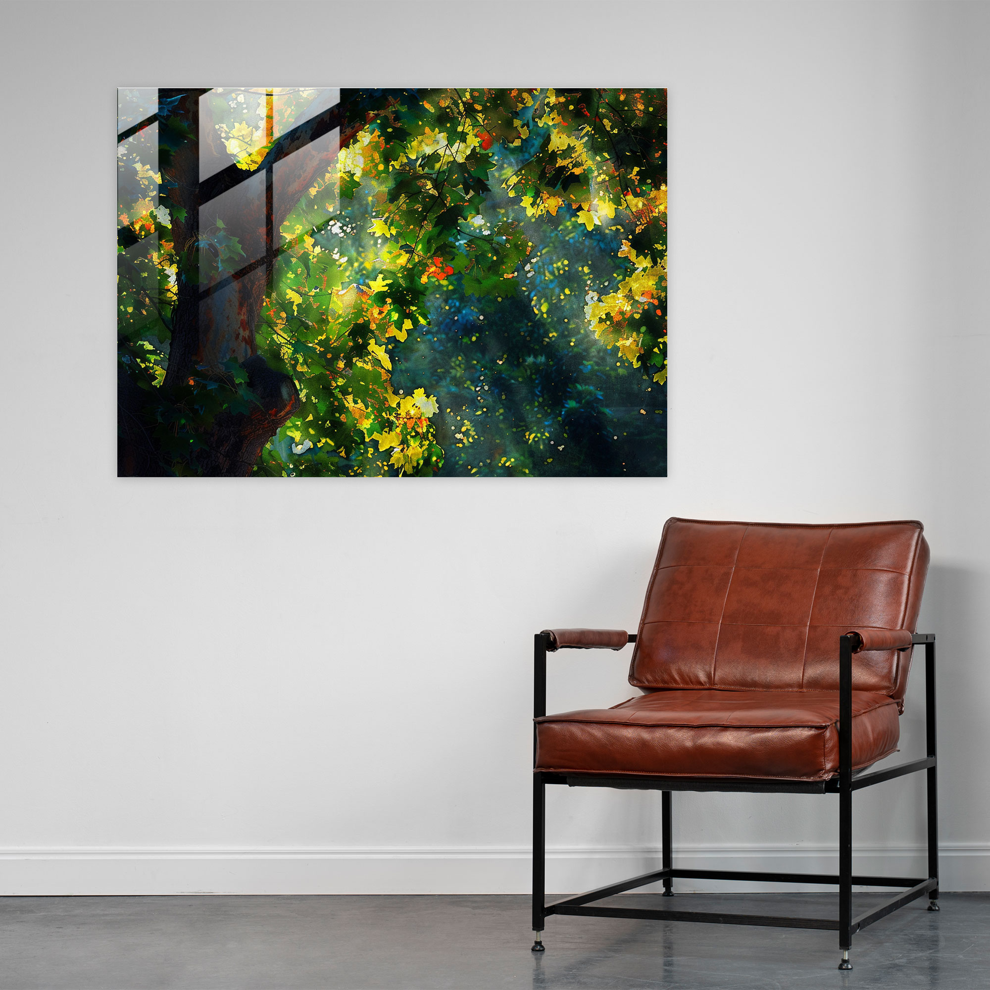 Impressionism Glass Wall Art - Dappled Sunlight Through Trees - Impressionism, Glass Wall Art, Sunlight, Wall Decoration