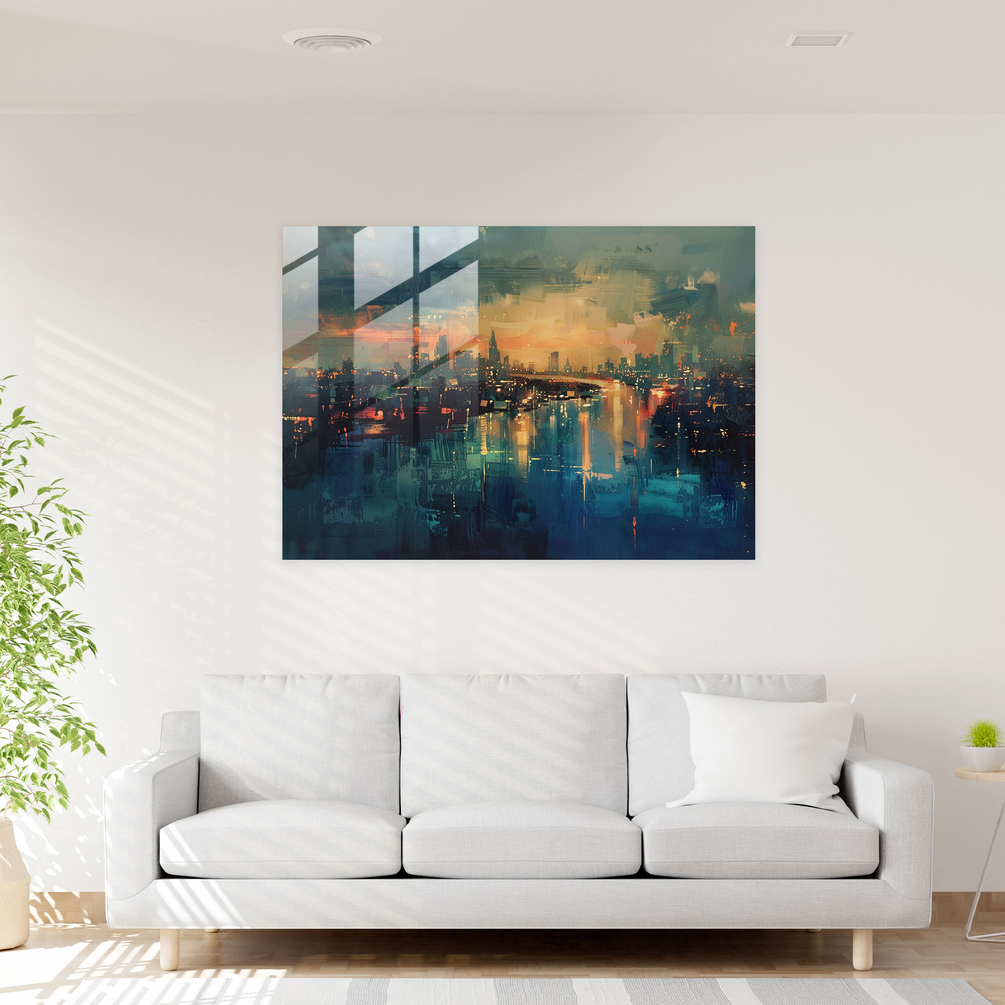 Impressionism Glass Wall Art - Cityscape At Dusk - Impressionism, Dusk, Wall Decoration, Cityscape