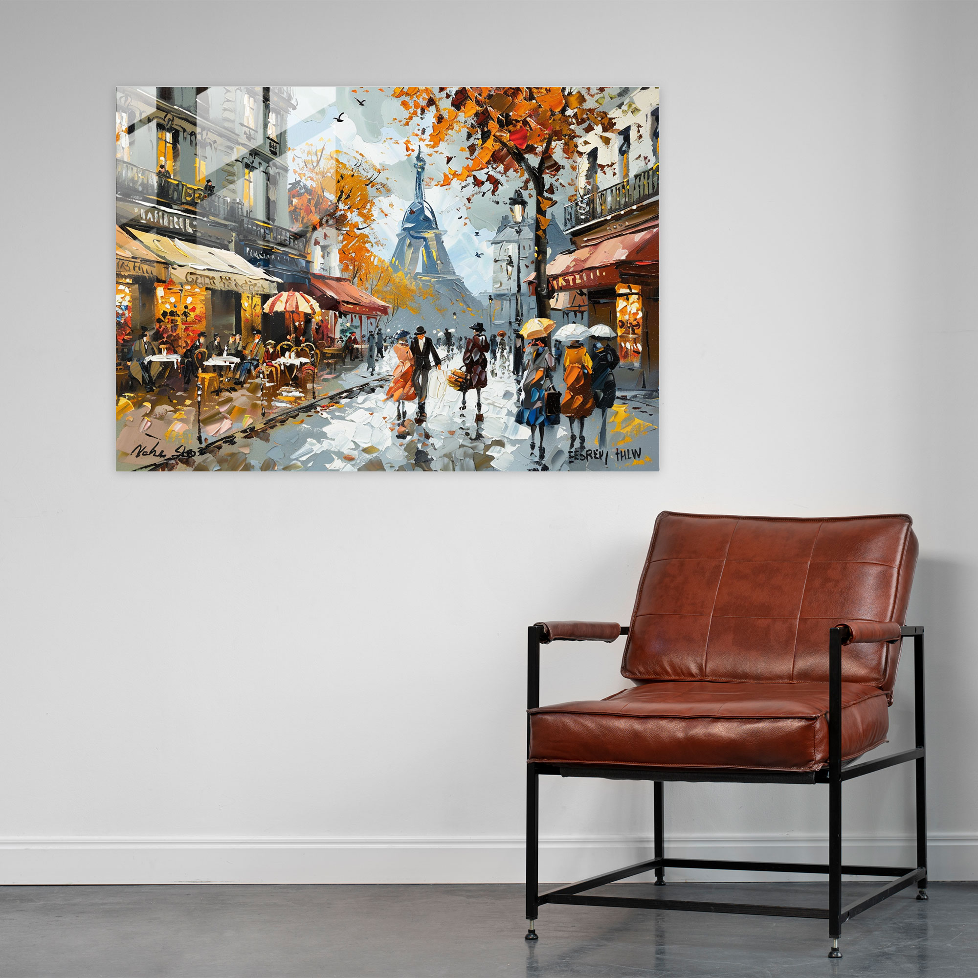 Impressionism Home Decoration: Paris Street - Impressionism, Modern Art, Wall Decoration, Glass Art