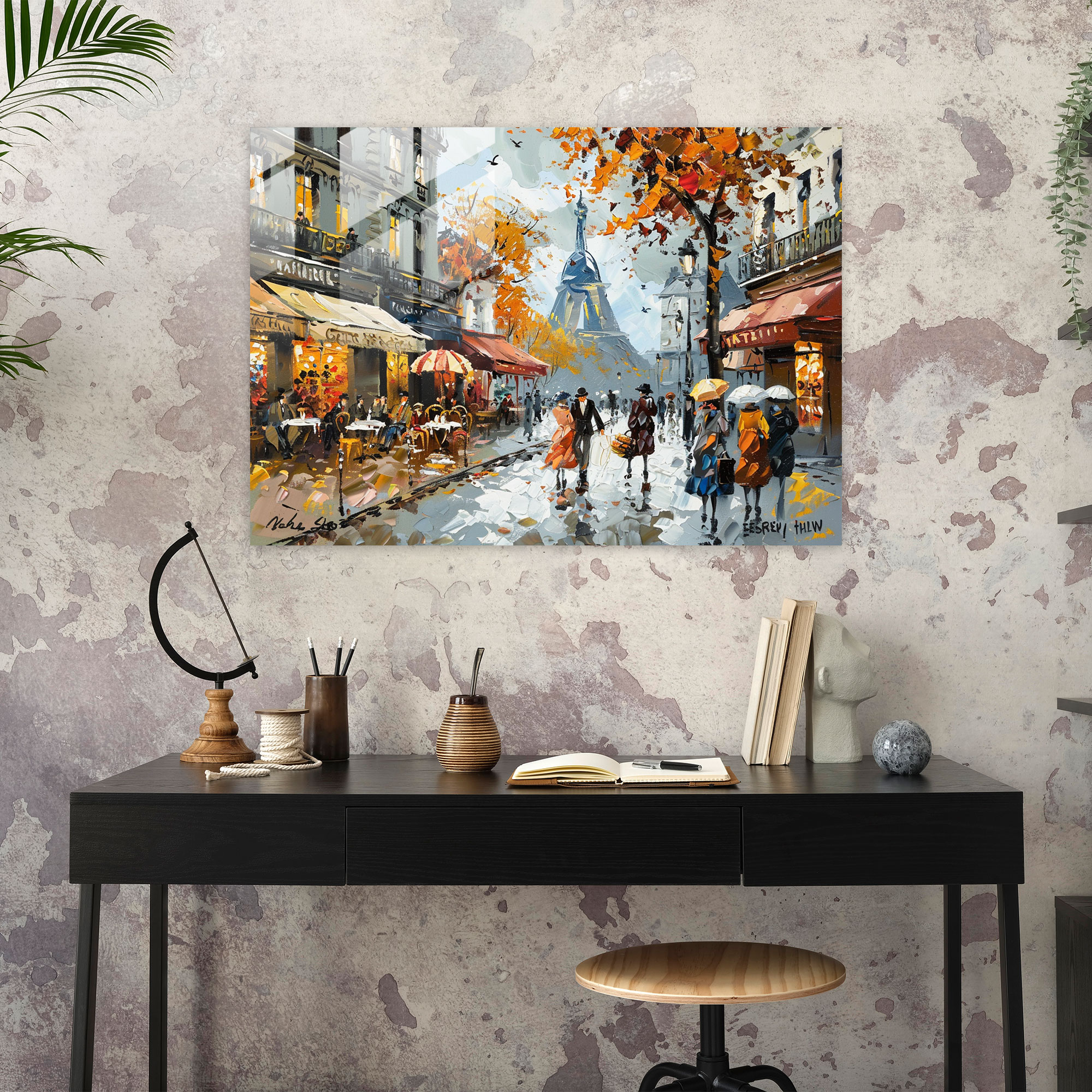 Impressionism Home Decoration: Paris Street - Impressionism, Modern Art, Wall Decoration, Glass Art