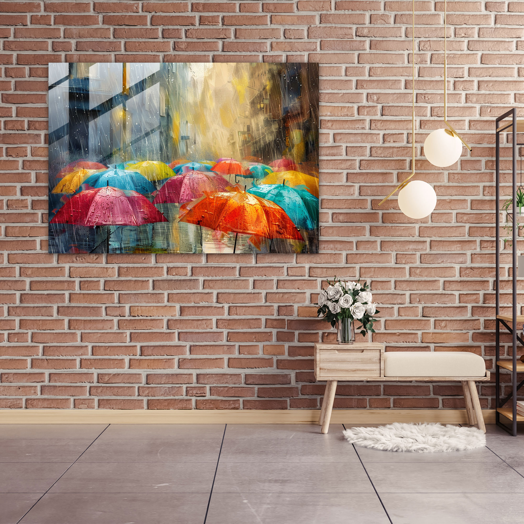 Impressionism Glass Print: Colorful Cityscape - Impressionism, Impressionism, Glass Print, Modern Art